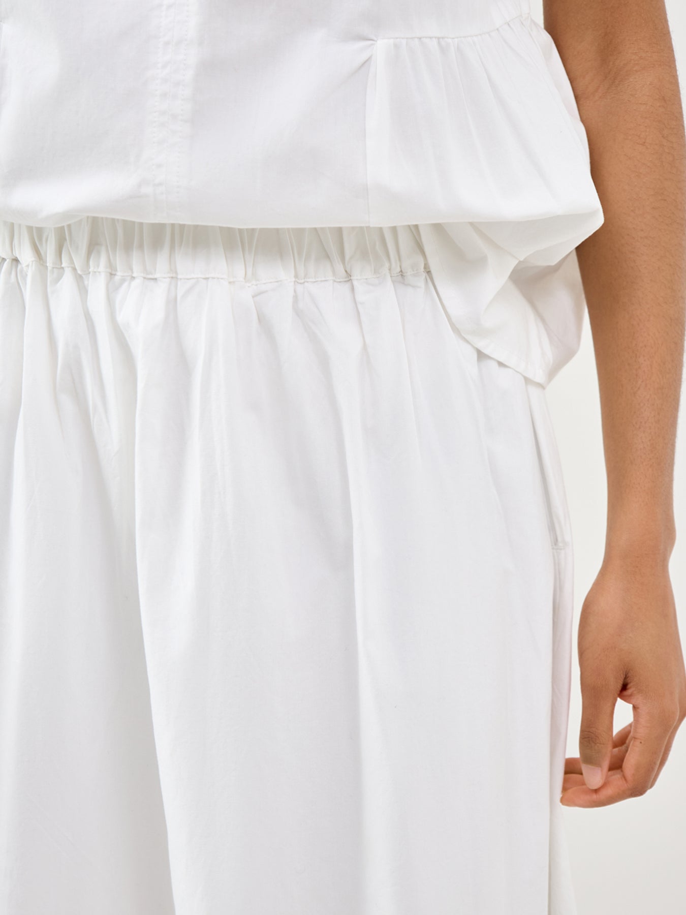 Blair High Waisted Ankle Slit Skirt White