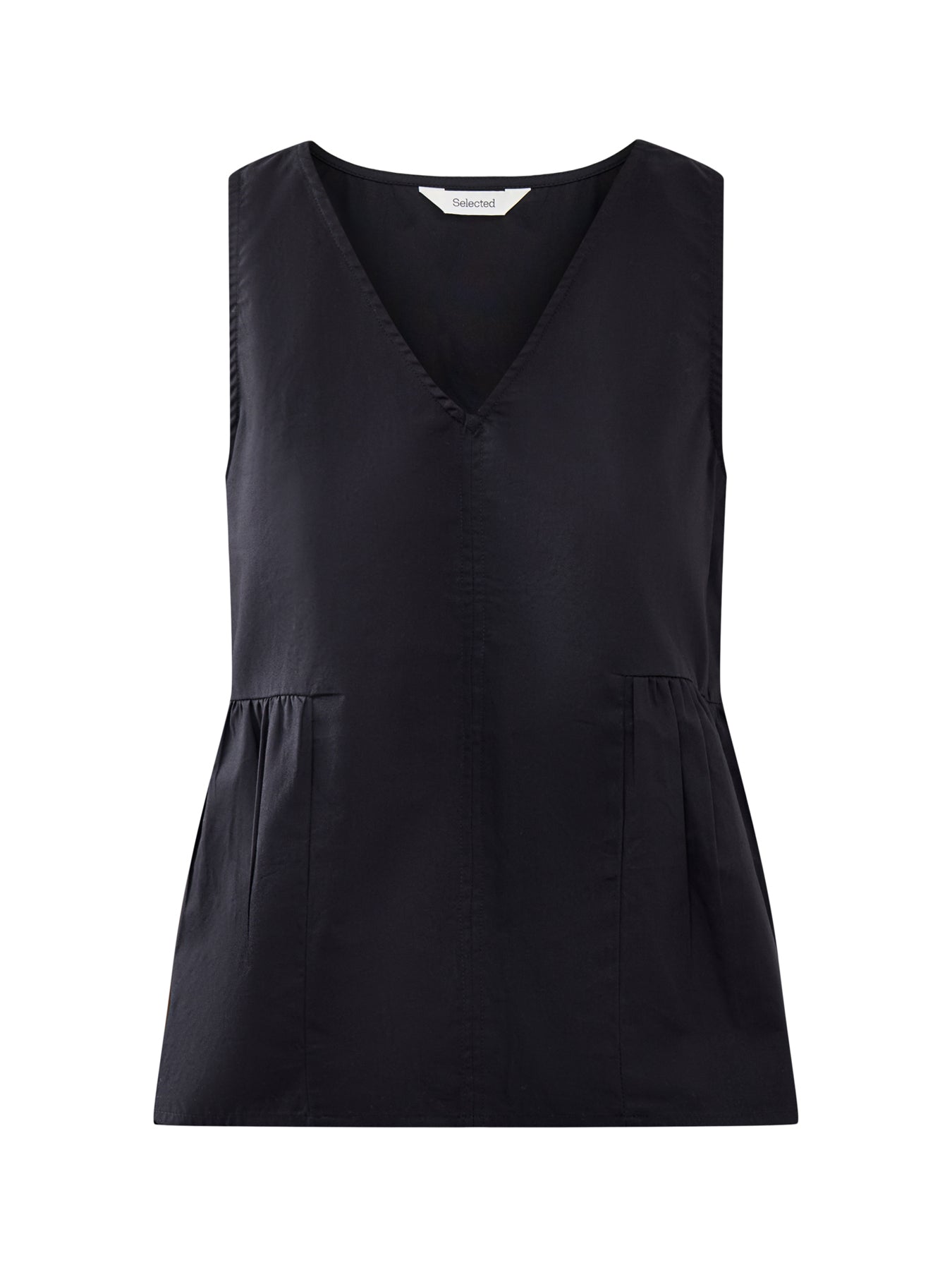 Blair Sleeveless Peplum Top Black