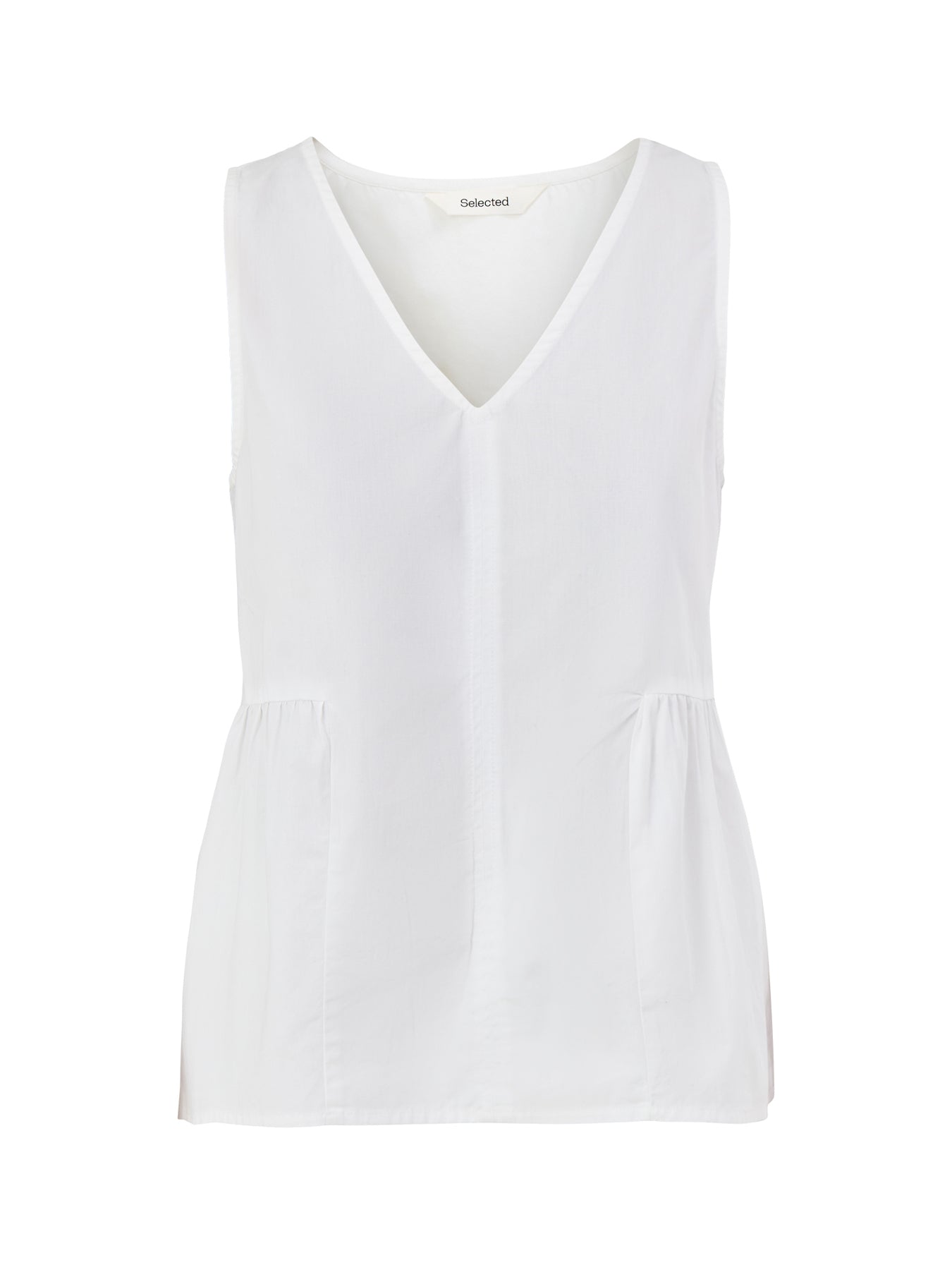 Blair V-Neck Peplum Top White