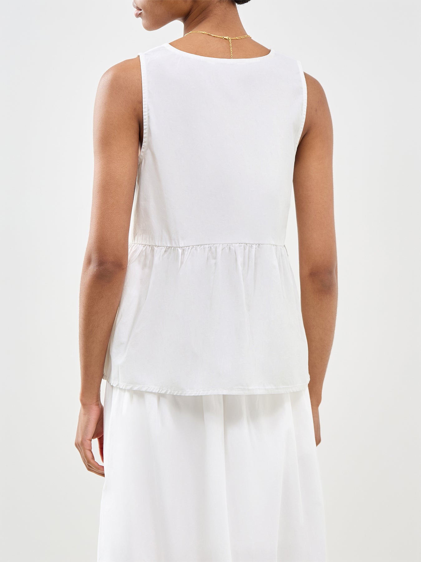 Blair V-Neck Peplum Top White