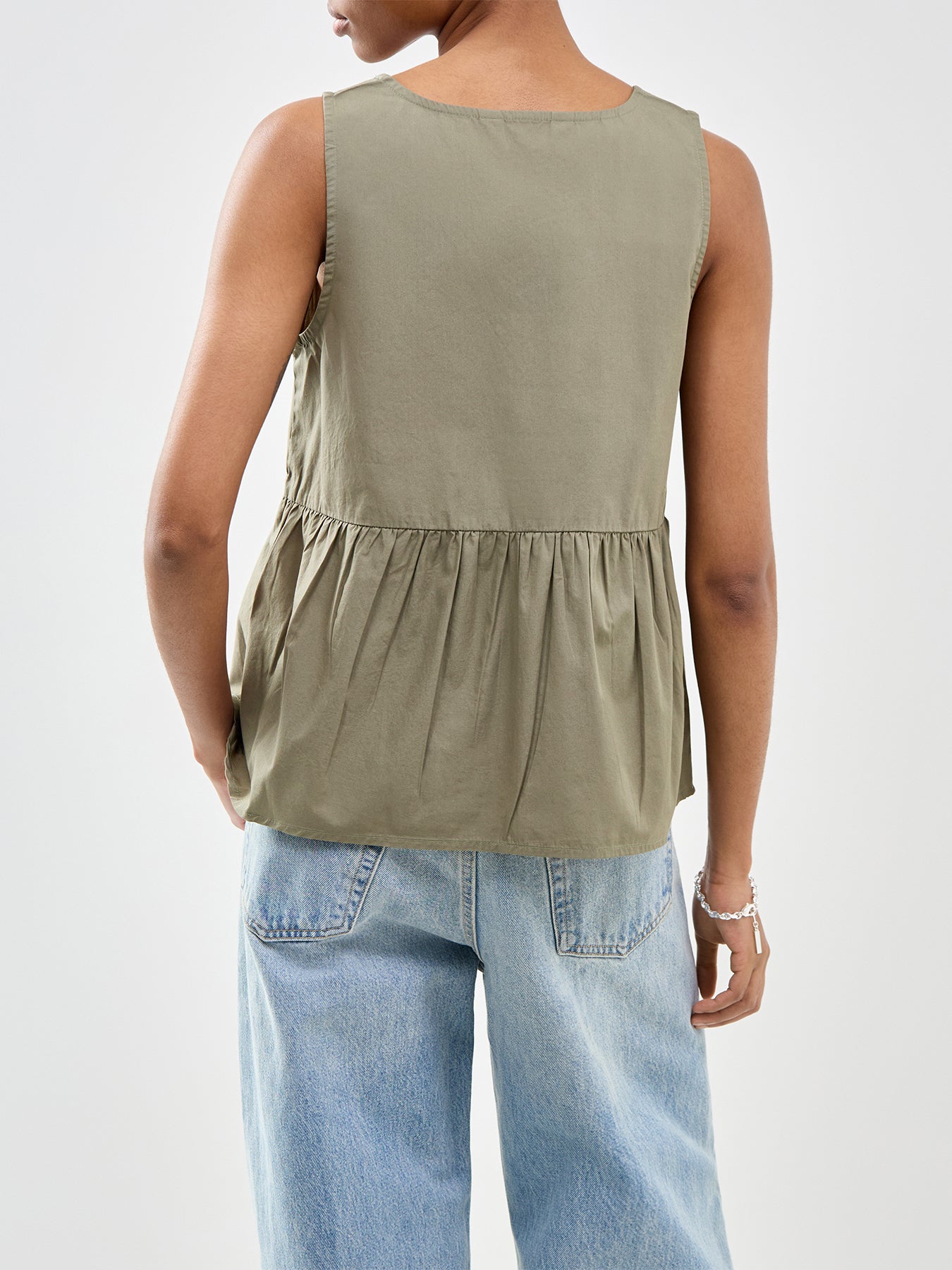 Blair Sleeveless Peplum Top Green