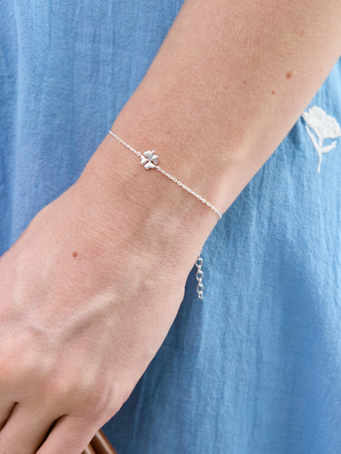 Four Leaf Clover Bracelet Silver