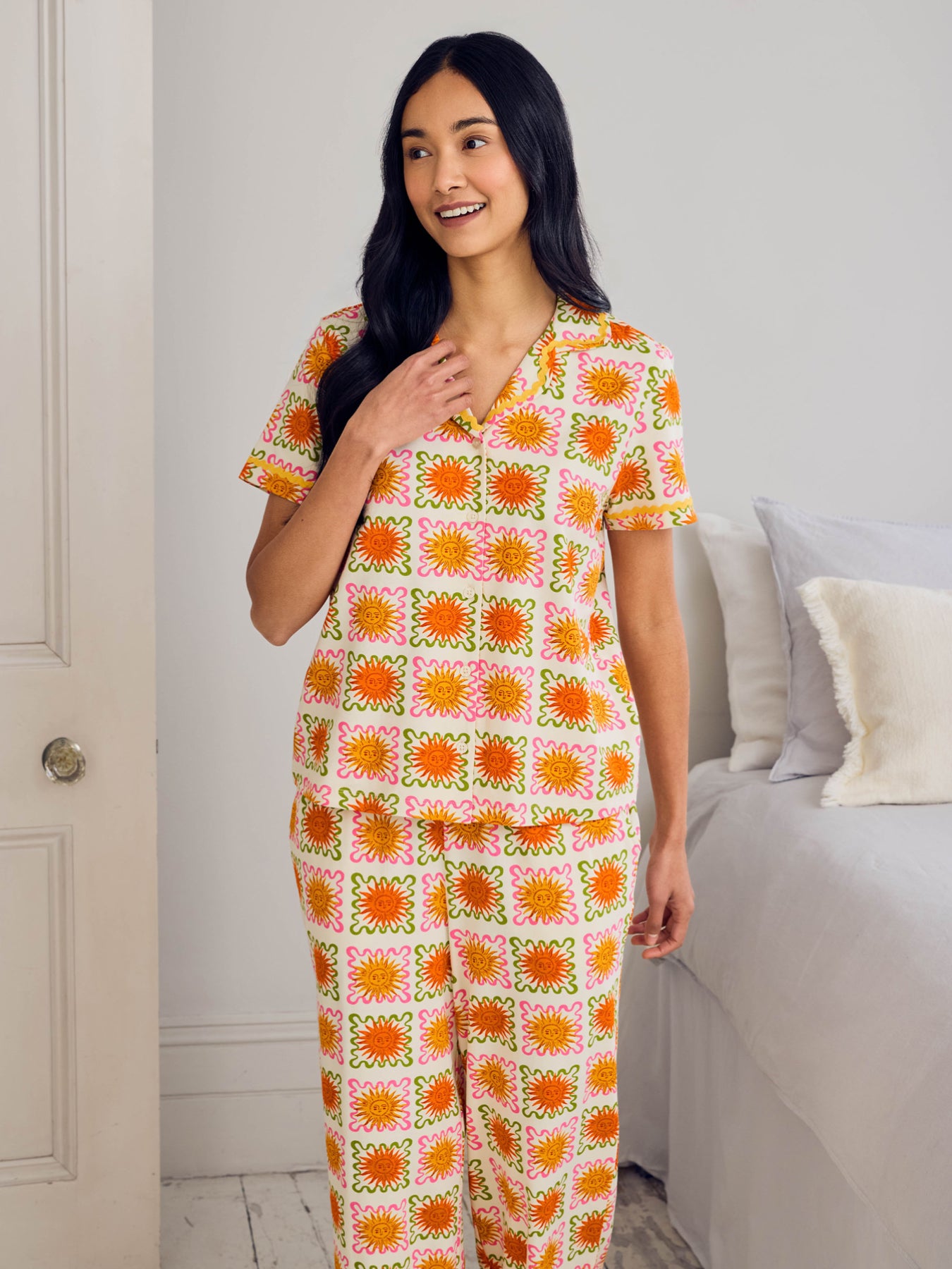Sunshine Grid Long Pyjama Set