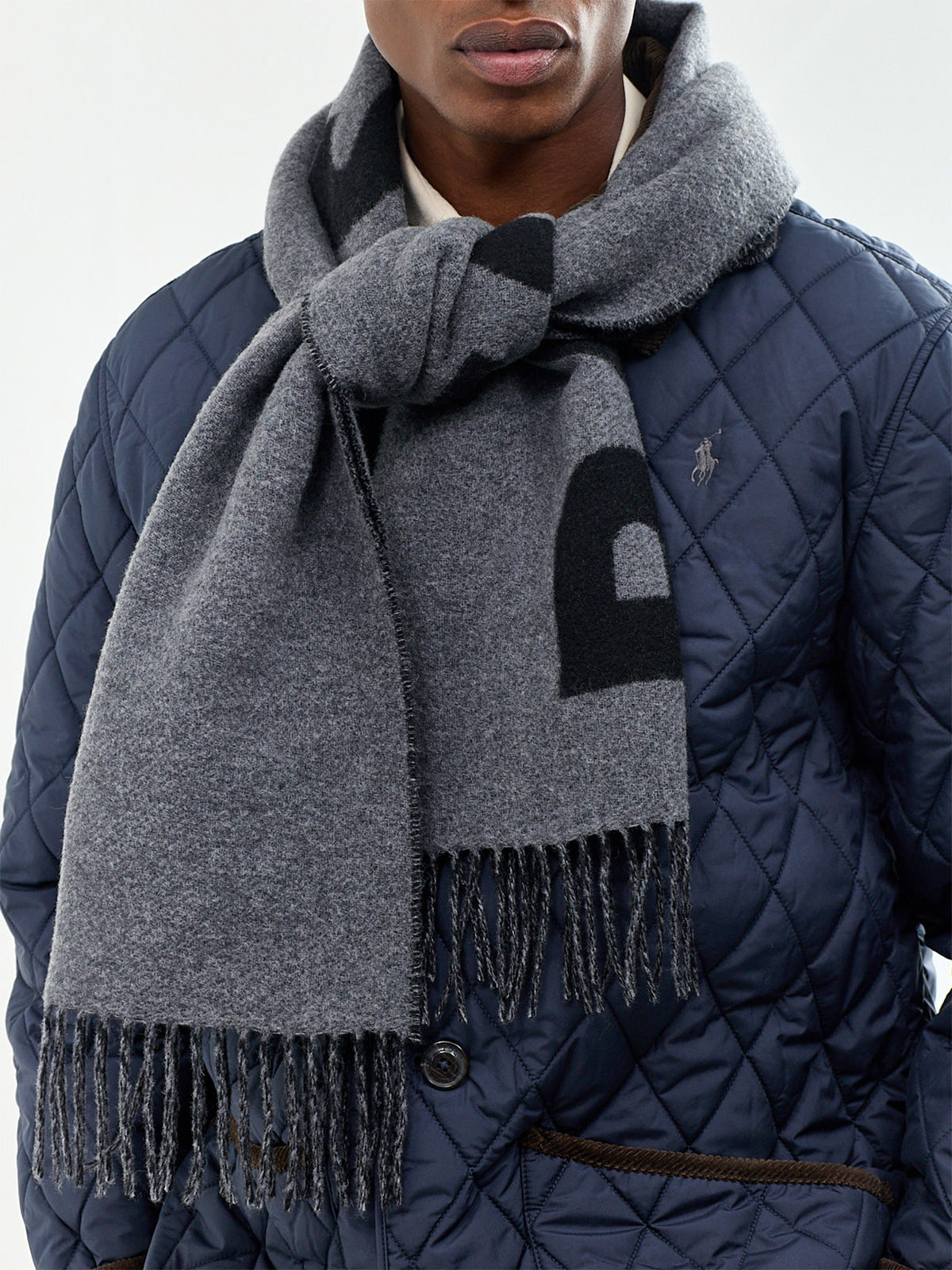 Rikard Wool Blend Logo Scarf