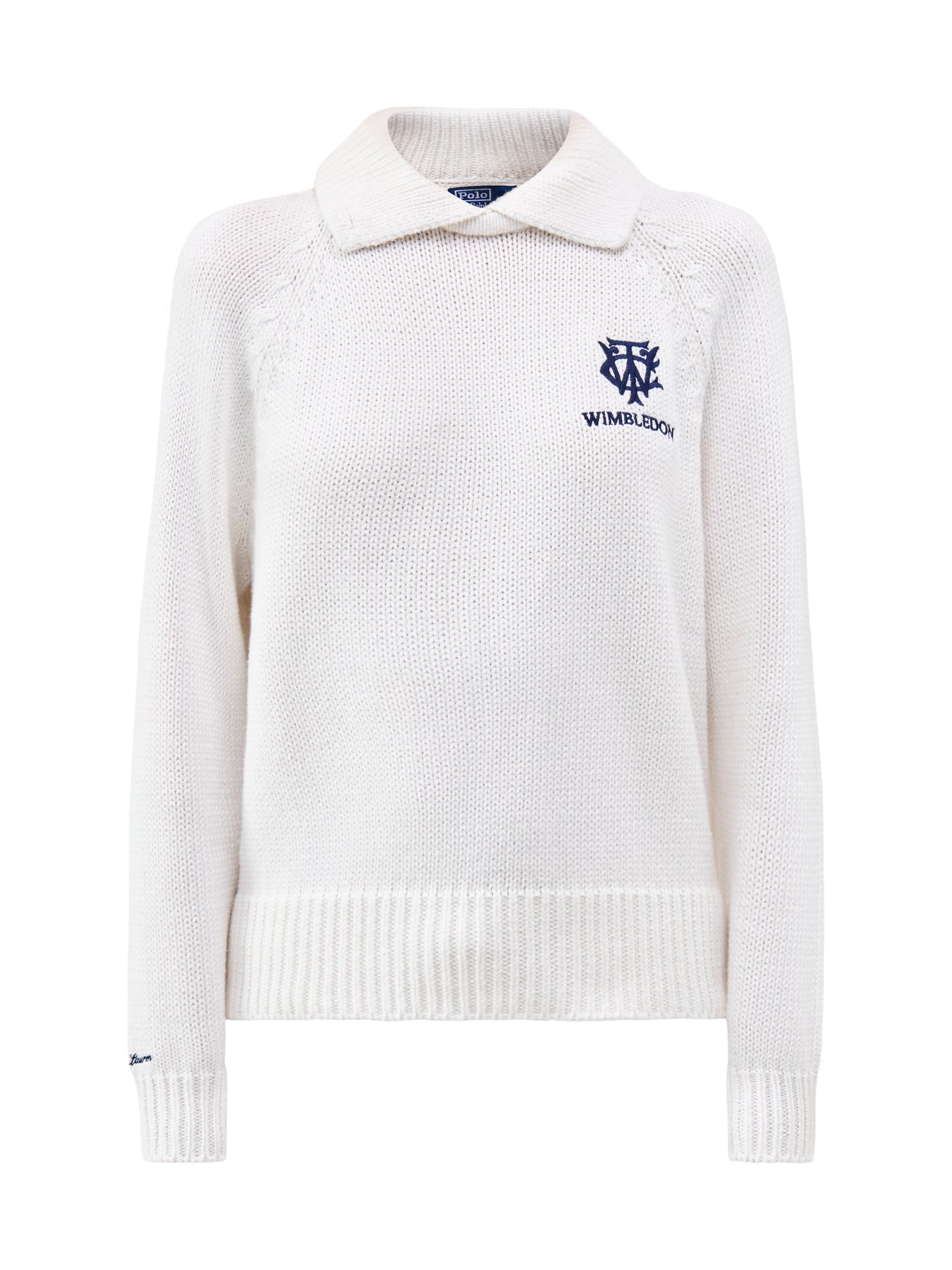 Wimbledon Logo Collared Jumper White