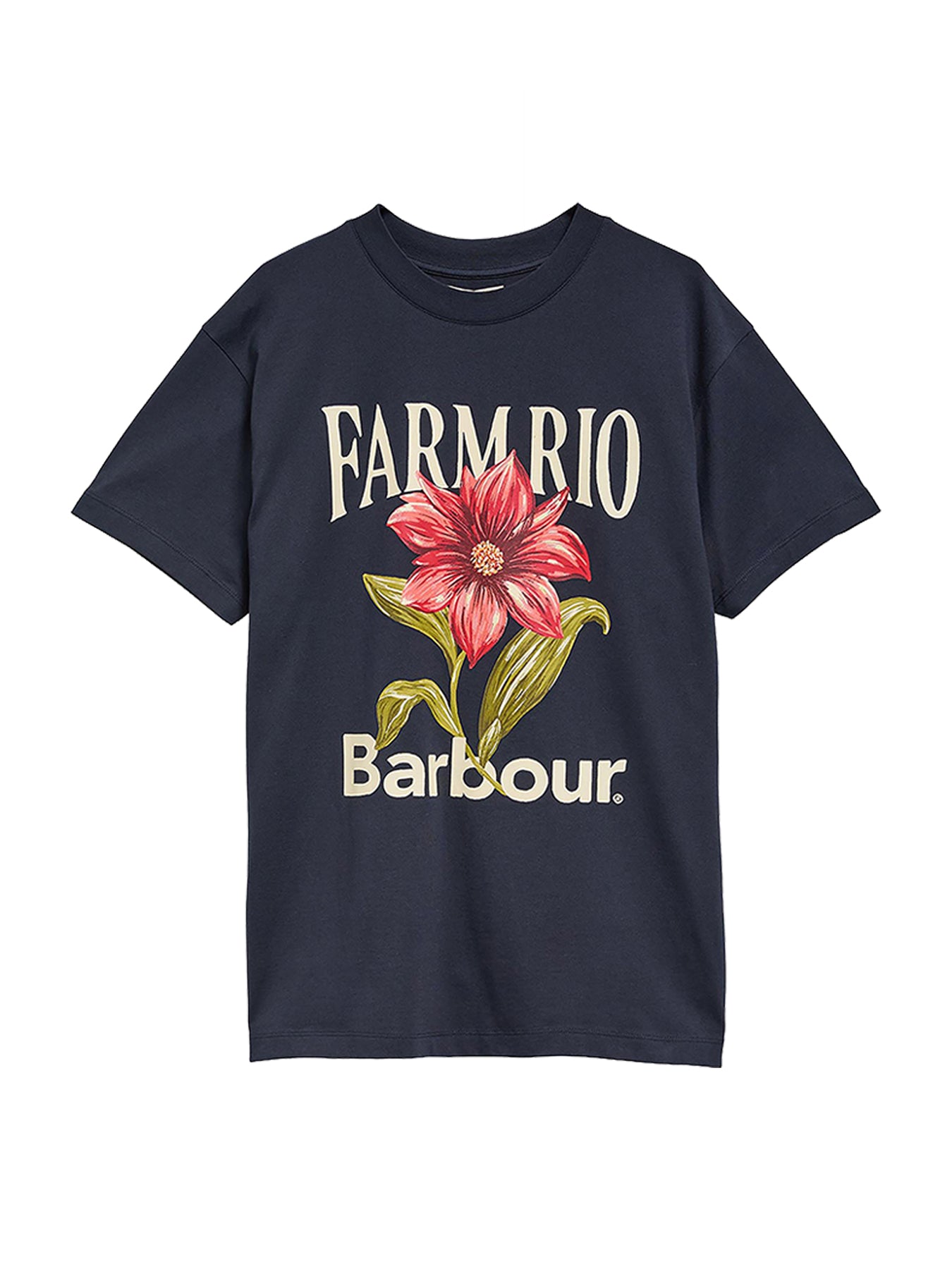 Barbour x Farm Rio Wild Flower Graphic T-Shirt Navy