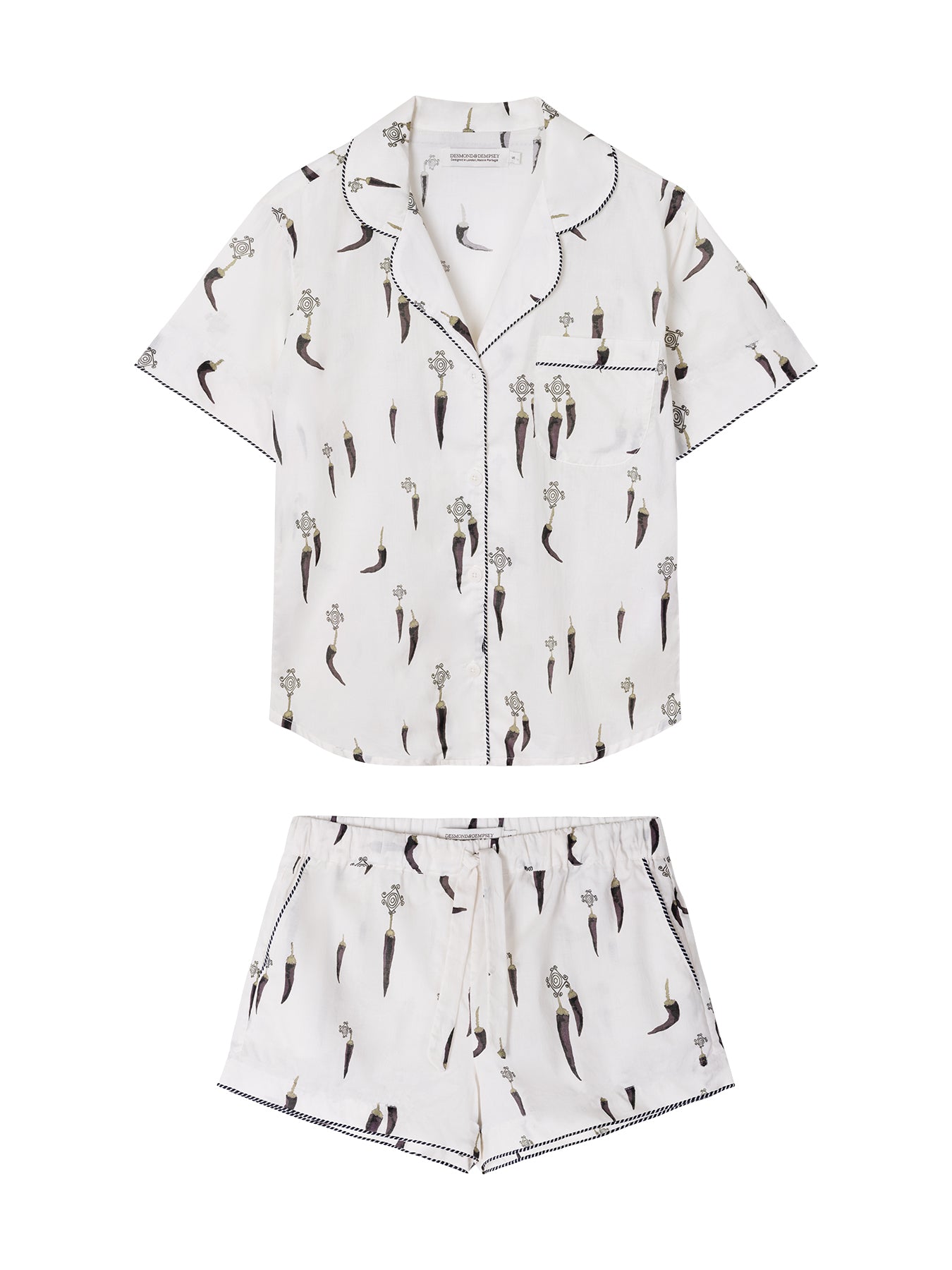 Picante Short Sleeve Pyjama Set Cream