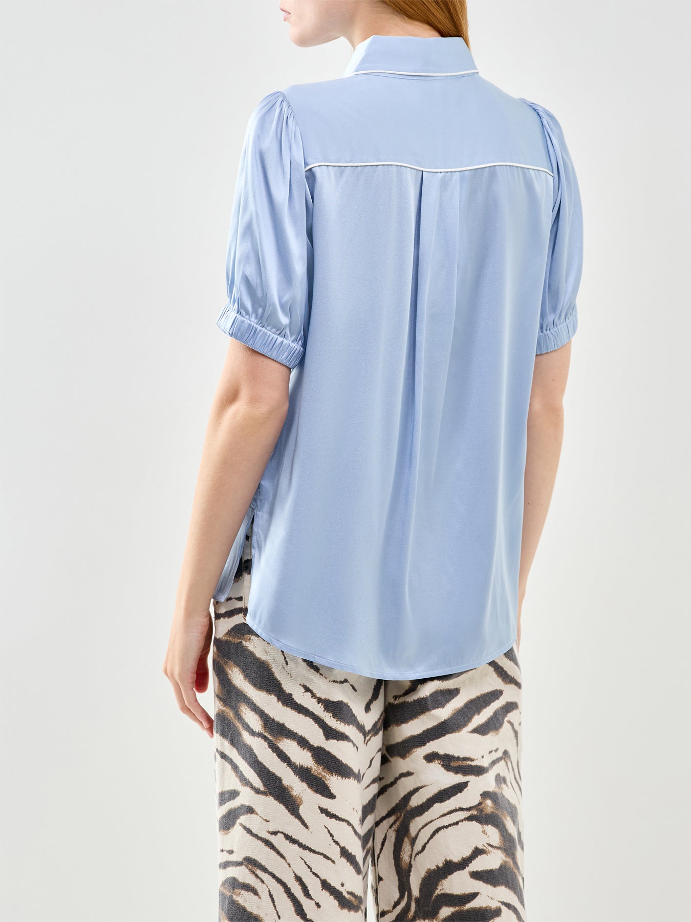 Violeta Short Sleeve Blouse Blue