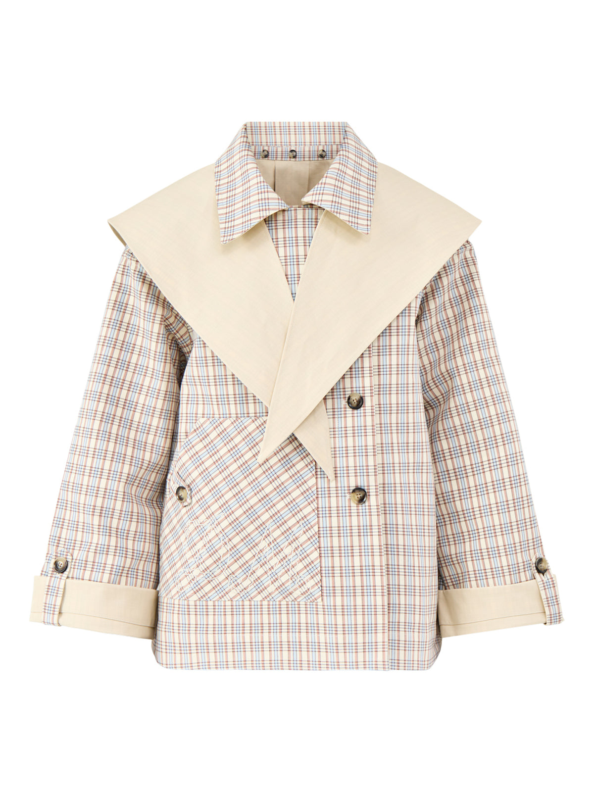 Jerry Reversible Cropped Trench Coat Ginger Check