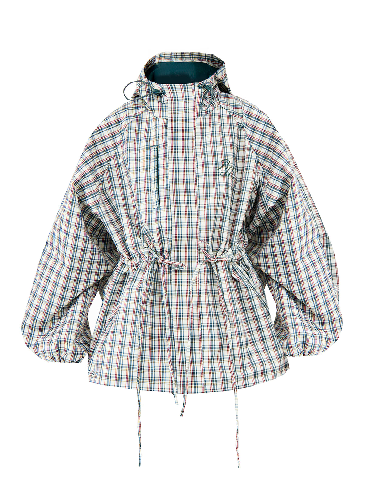 Liu Checked Hooded Showerproof Raincoat