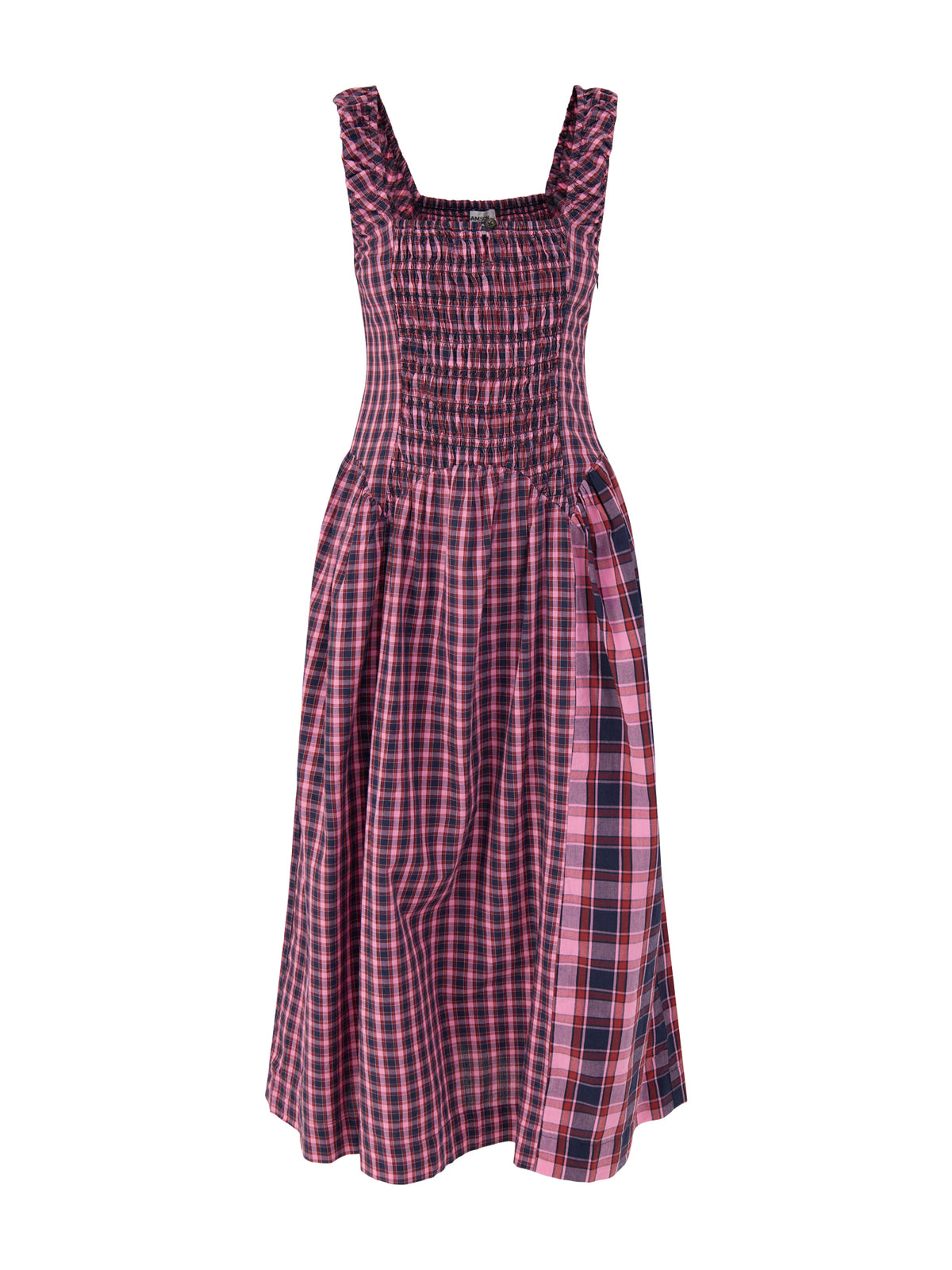 Mallory Magenta Check Midi Dress