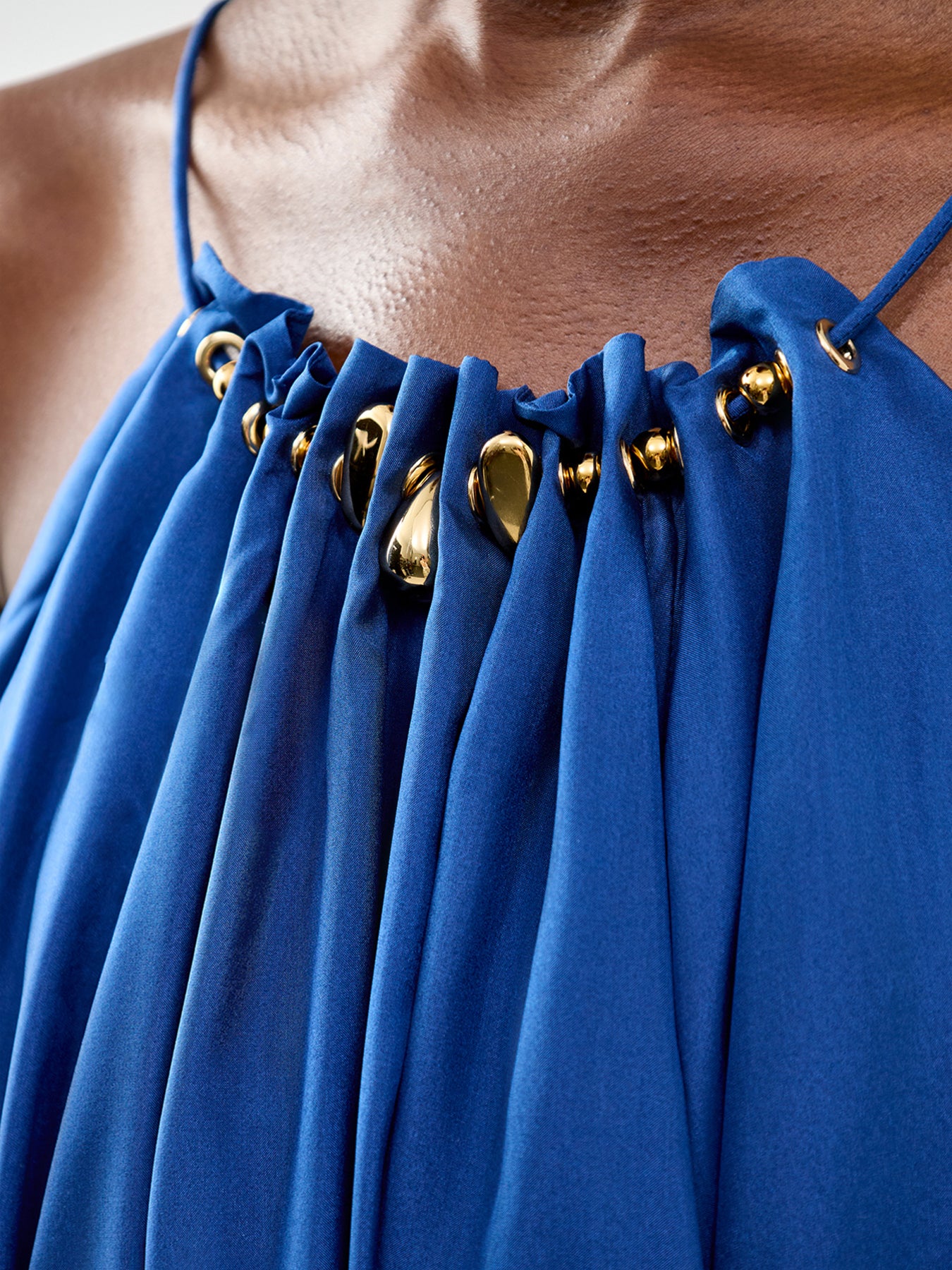 Aster Gathered Bead Maxi Dress Navy
