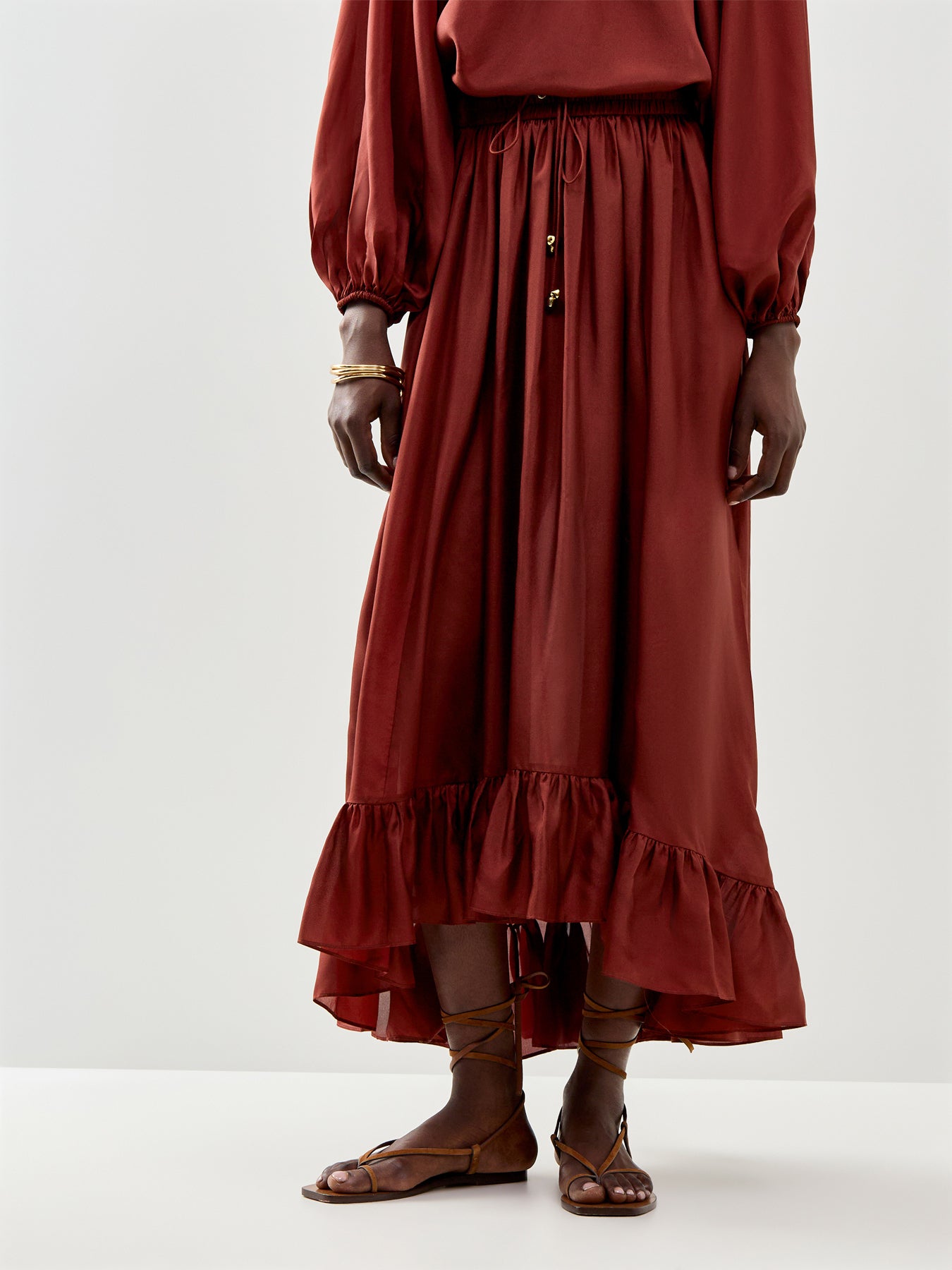 Aster Maxi Skirt Burgundy