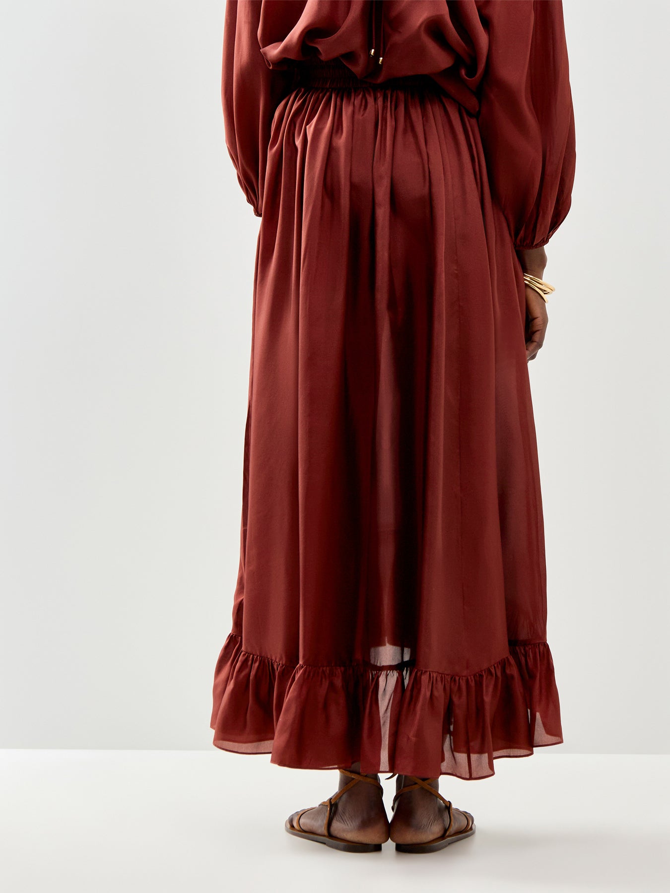 Aster Maxi Skirt Burgundy