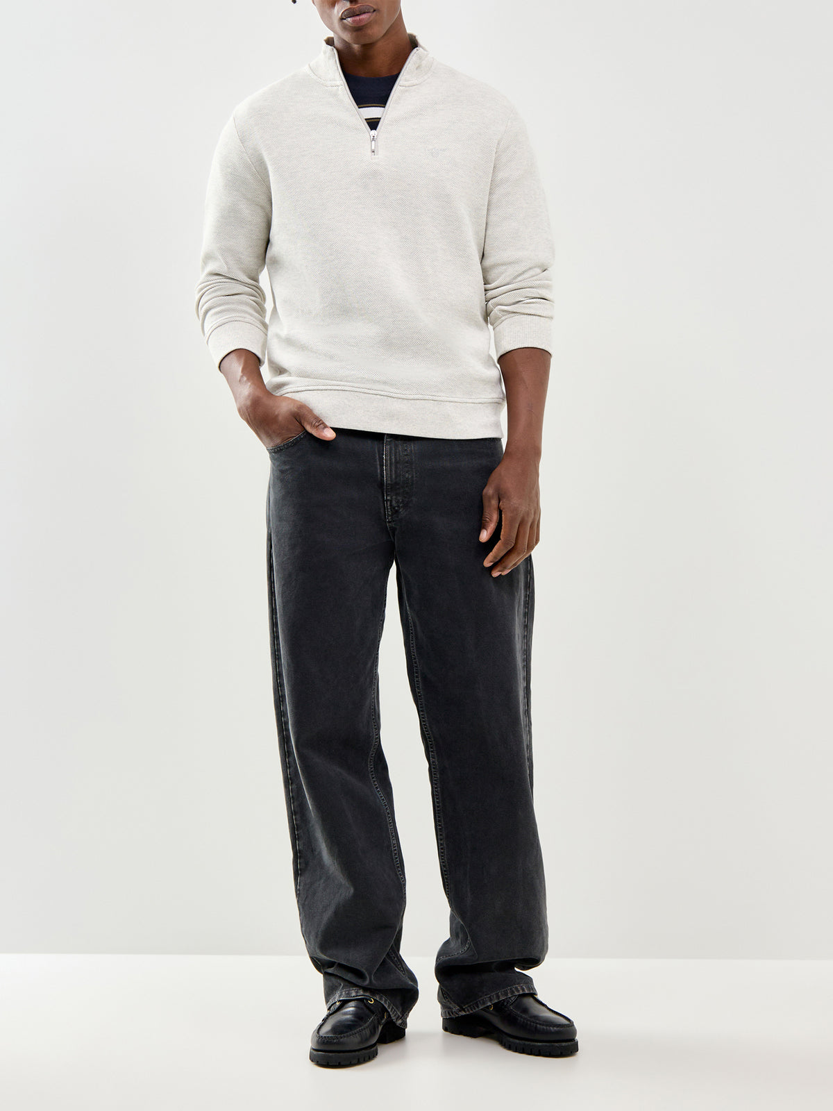 Ravensworth Half Zip Sweatshirt Cream