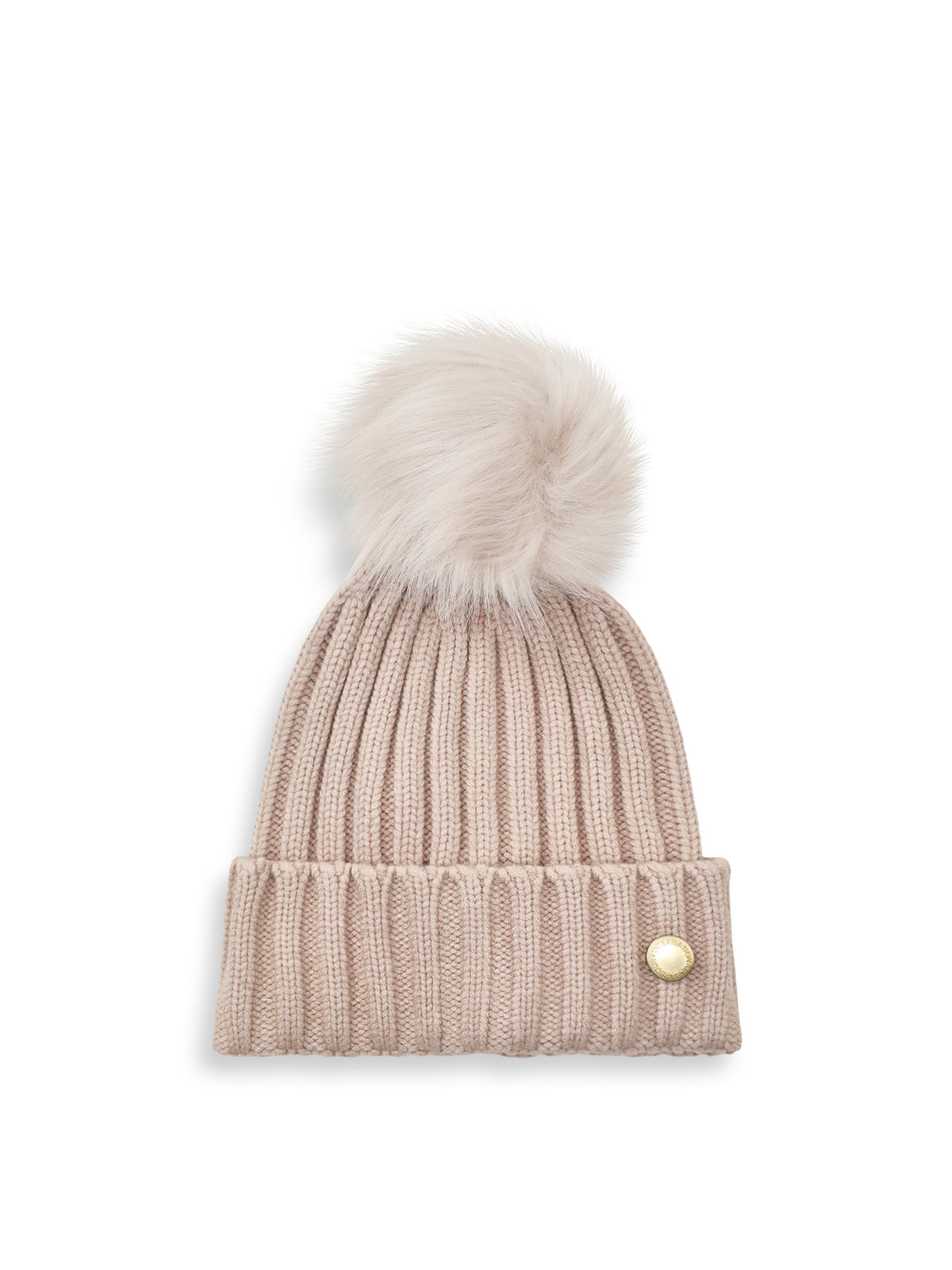 Conway Faux Fur Trim Beanie - Nutmeg