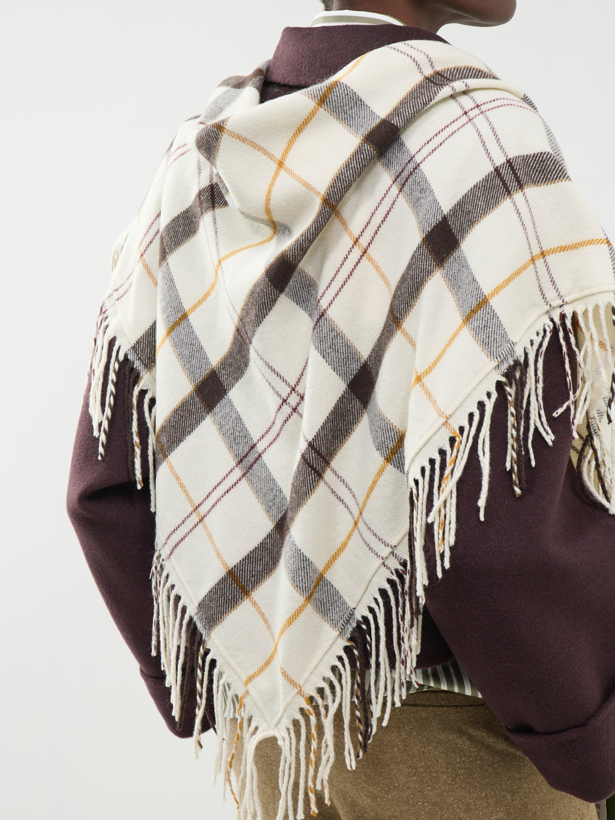 Kirklees Tartan Scarf - Ecru Muted Tartan