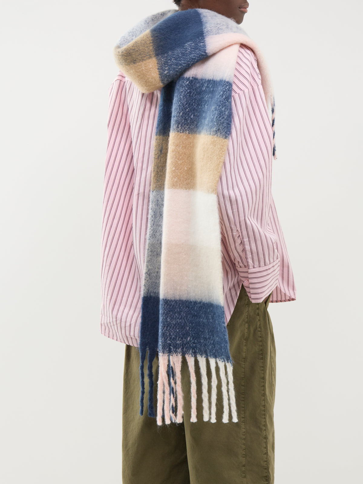 Marie Scarf - Navy / Blush Pink