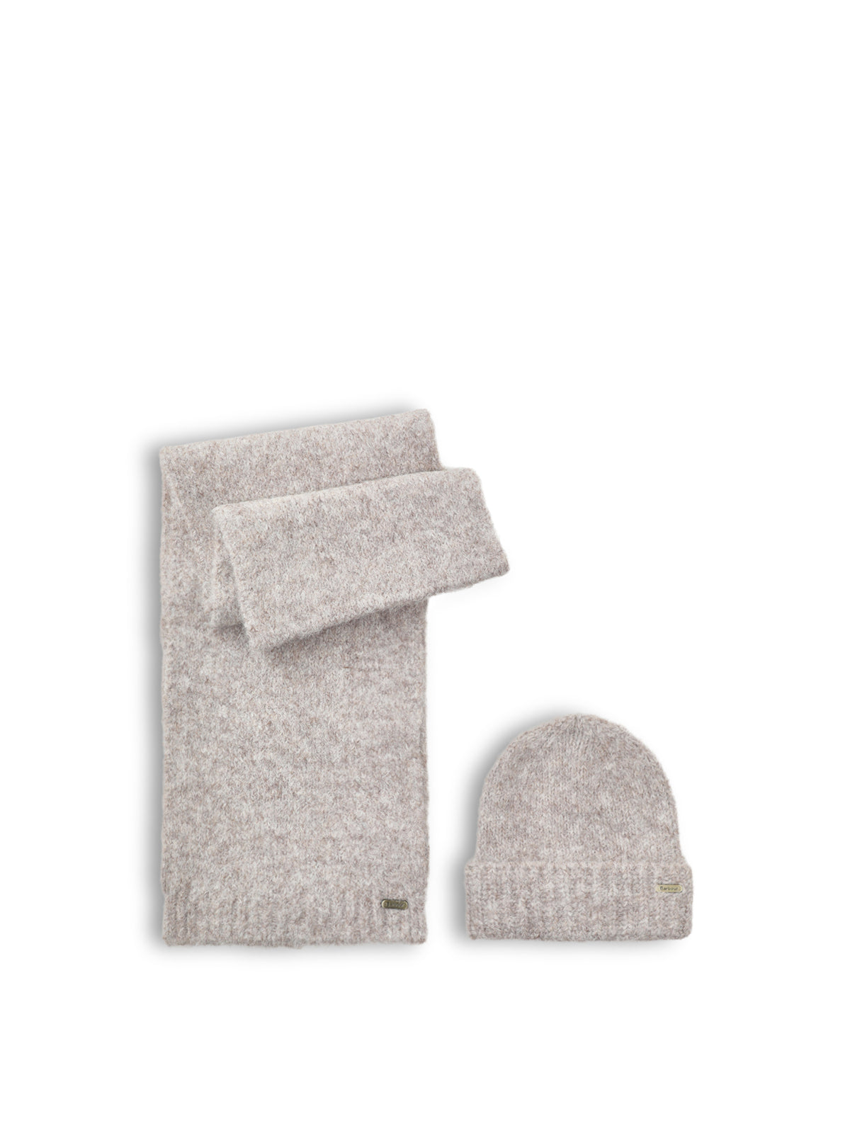 Emmy Wool Blend Beanie & Scarf Gift Set - Taupe Mist