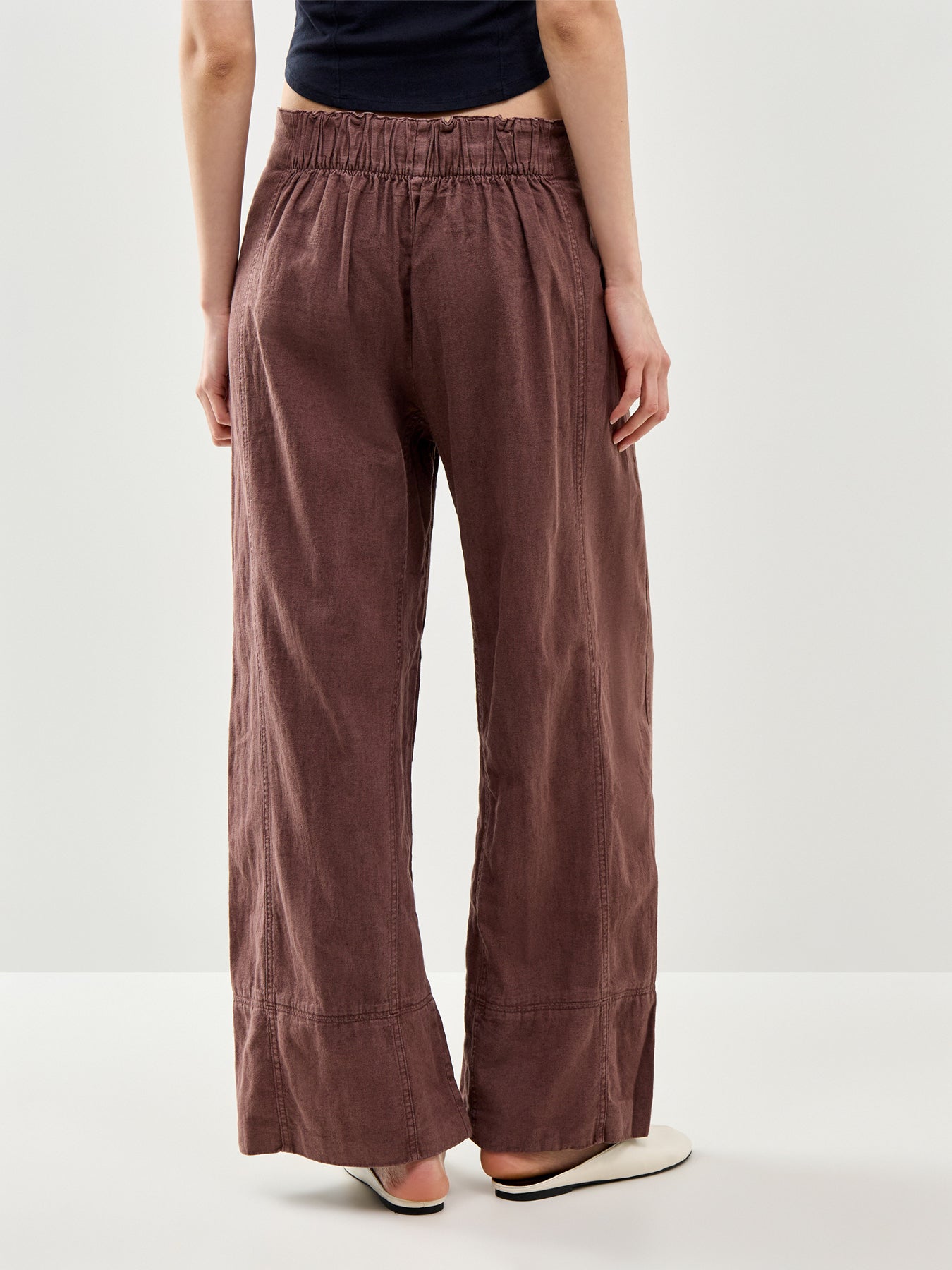 Days End Pull On Wide Leg Trousers Brown
