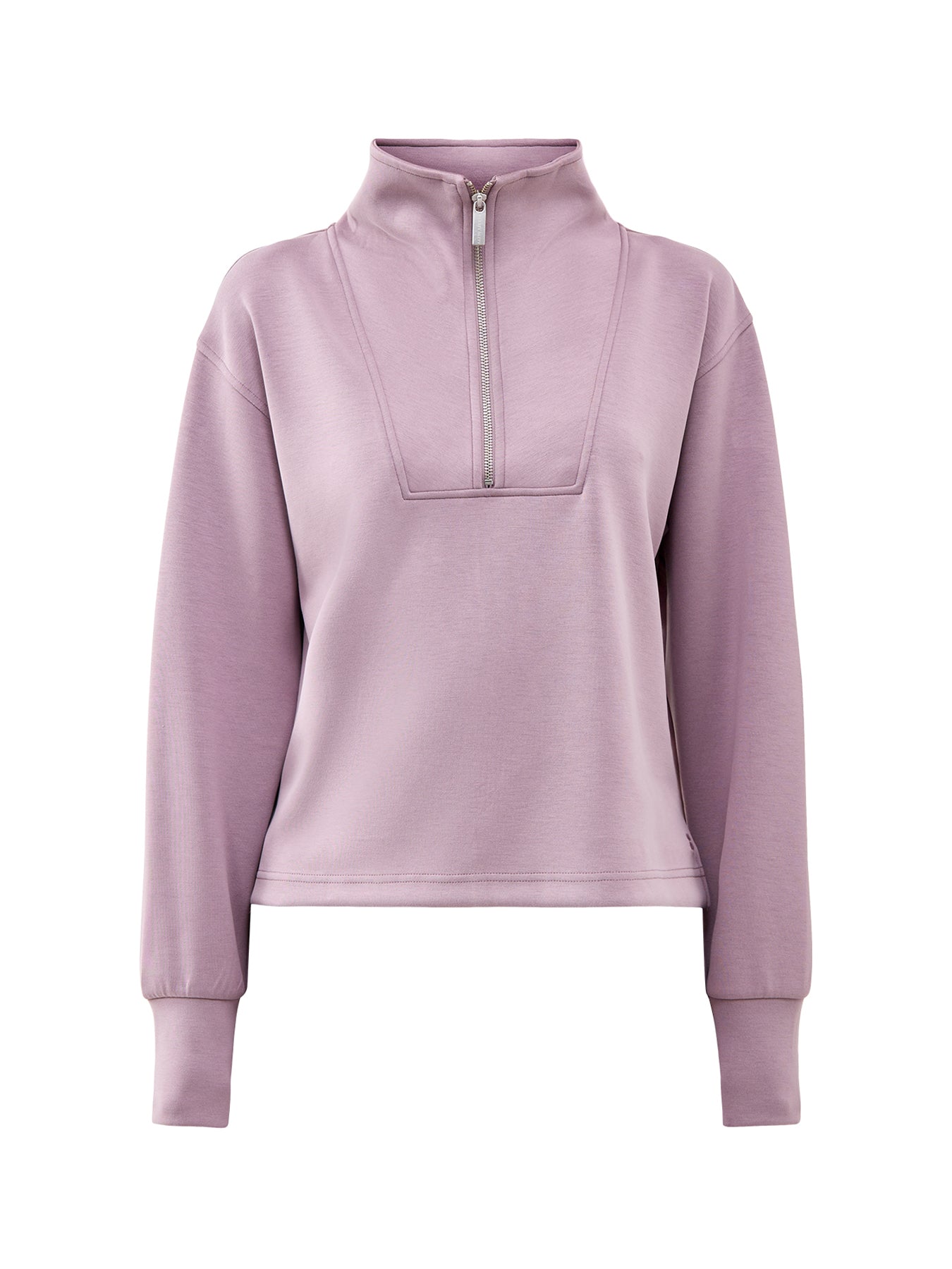 Sand Wash Half Zip Crop Sweatshirt Purple