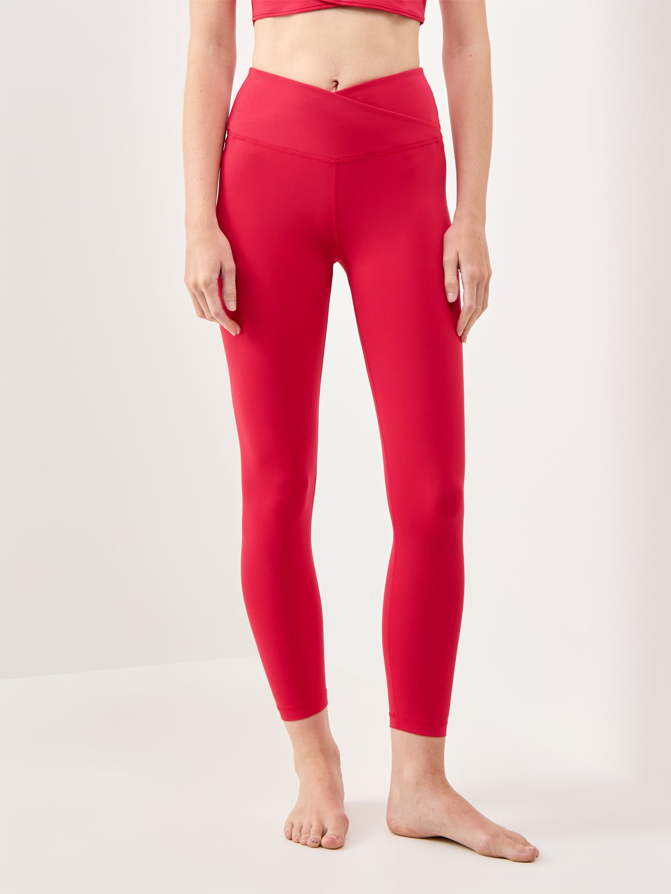 All Day 7/8 Wrap Waist Leggings Red