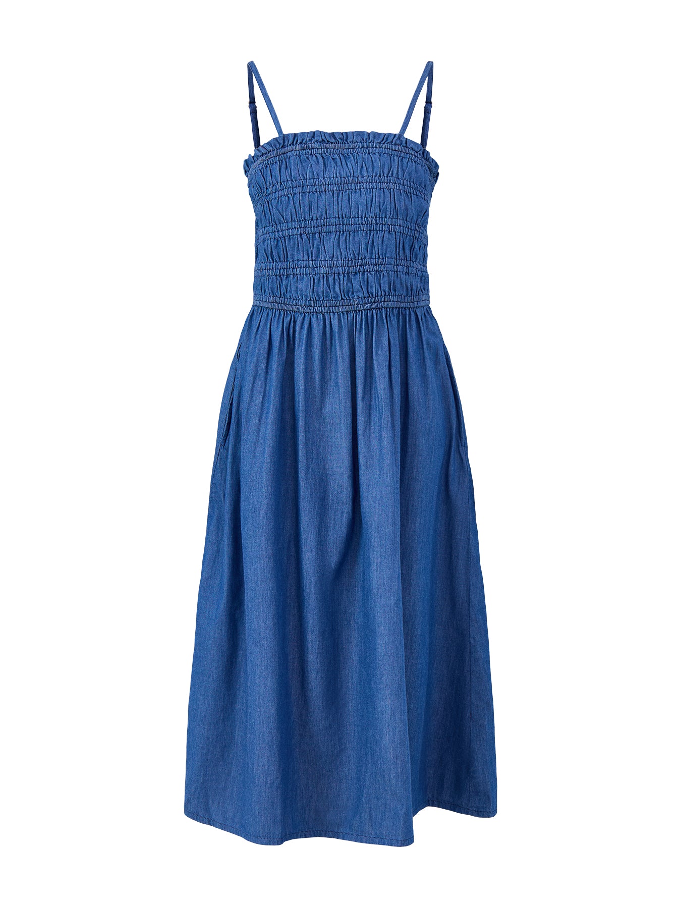 Faith Denim Midi Dress Blue