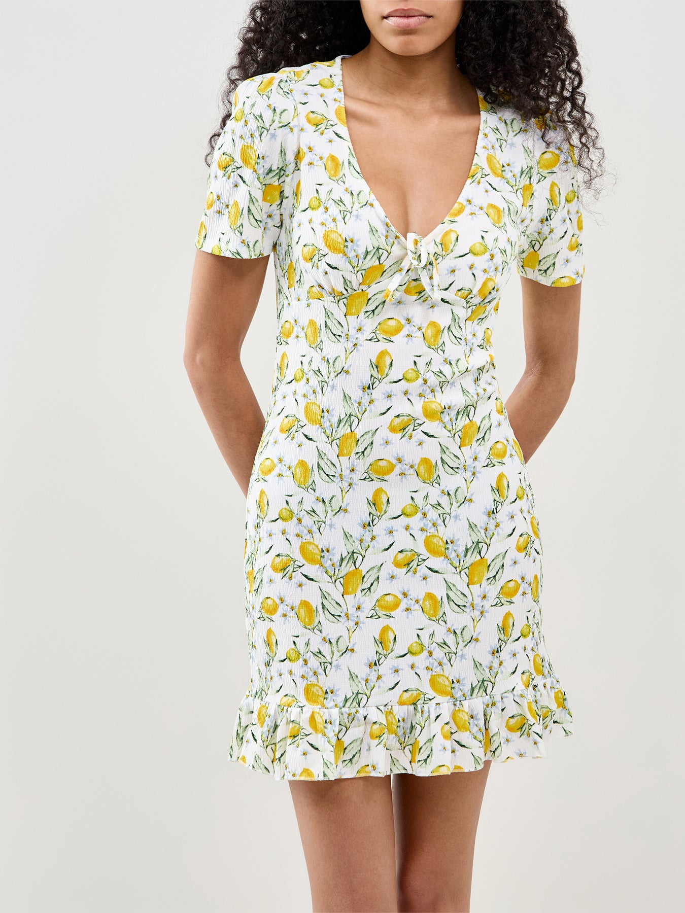 Molly V-Neck Mini Dress Printed Multi