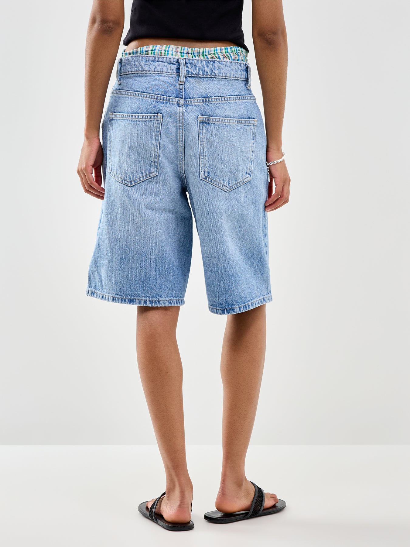 Sonny High Waisted Denim Shorts Blue