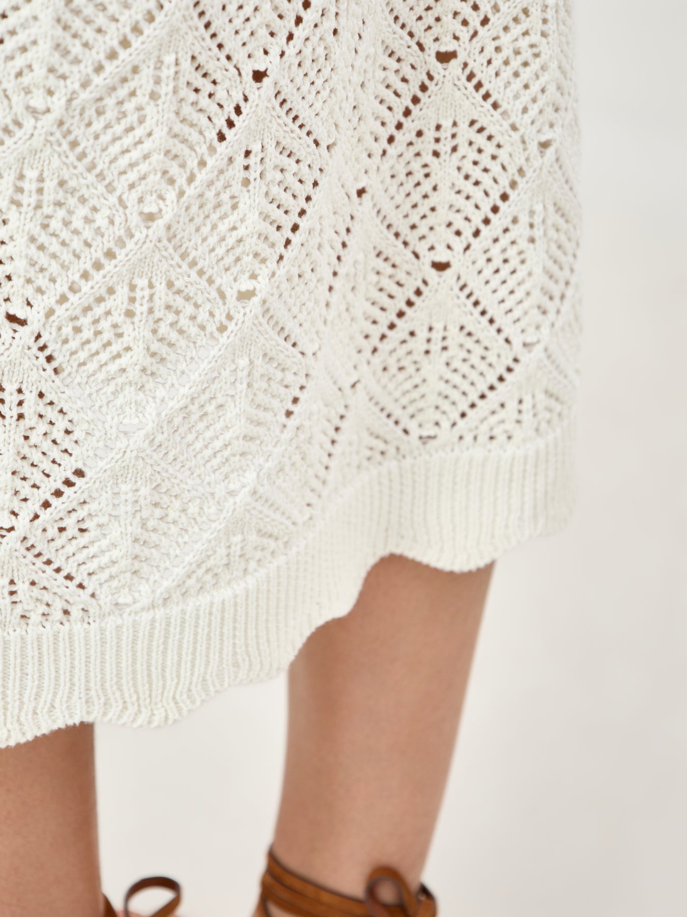 Sunflower Strap Midi Dress Cream