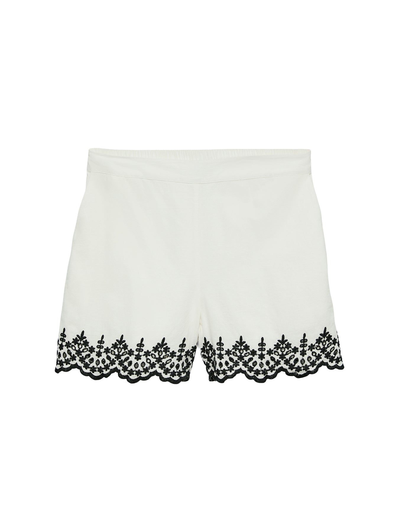 Kiana Embroidered Shorts White