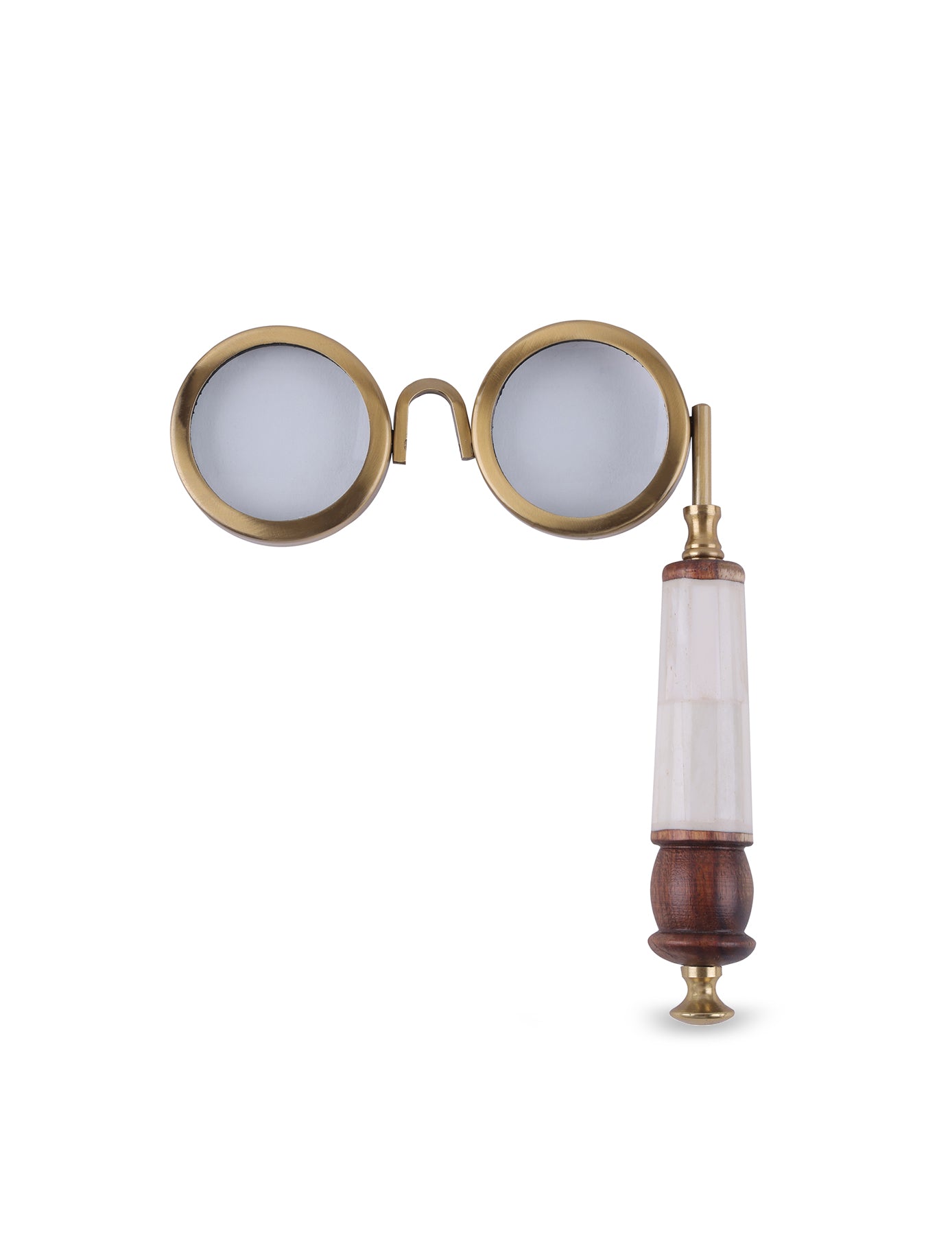 Harris Antique Brass Spectacle Magnifier with Bone Inlay Handle Bronze
