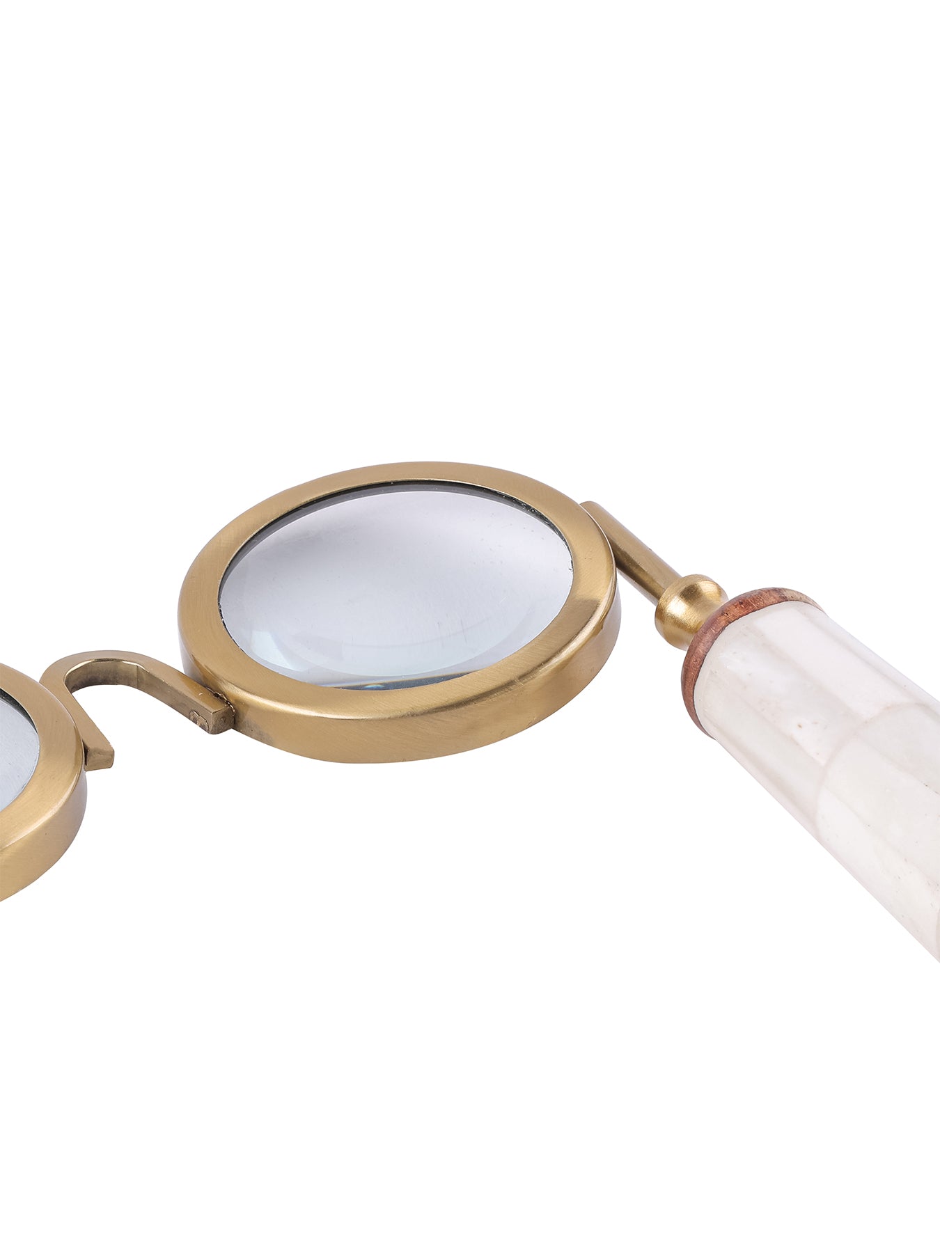 Harris Antique Brass Spectacle Magnifier with Bone Inlay Handle Bronze