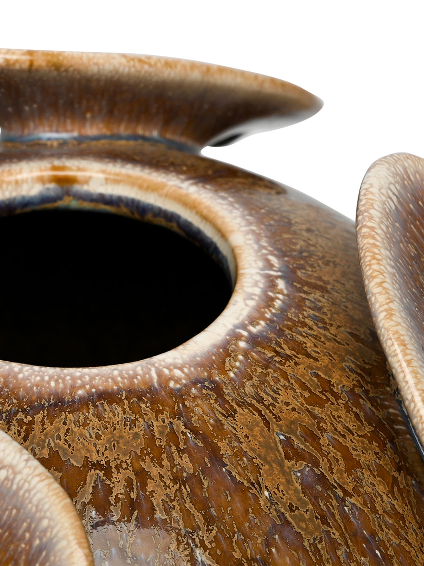 Jupiter Reactive Glaze Round Vase Brown