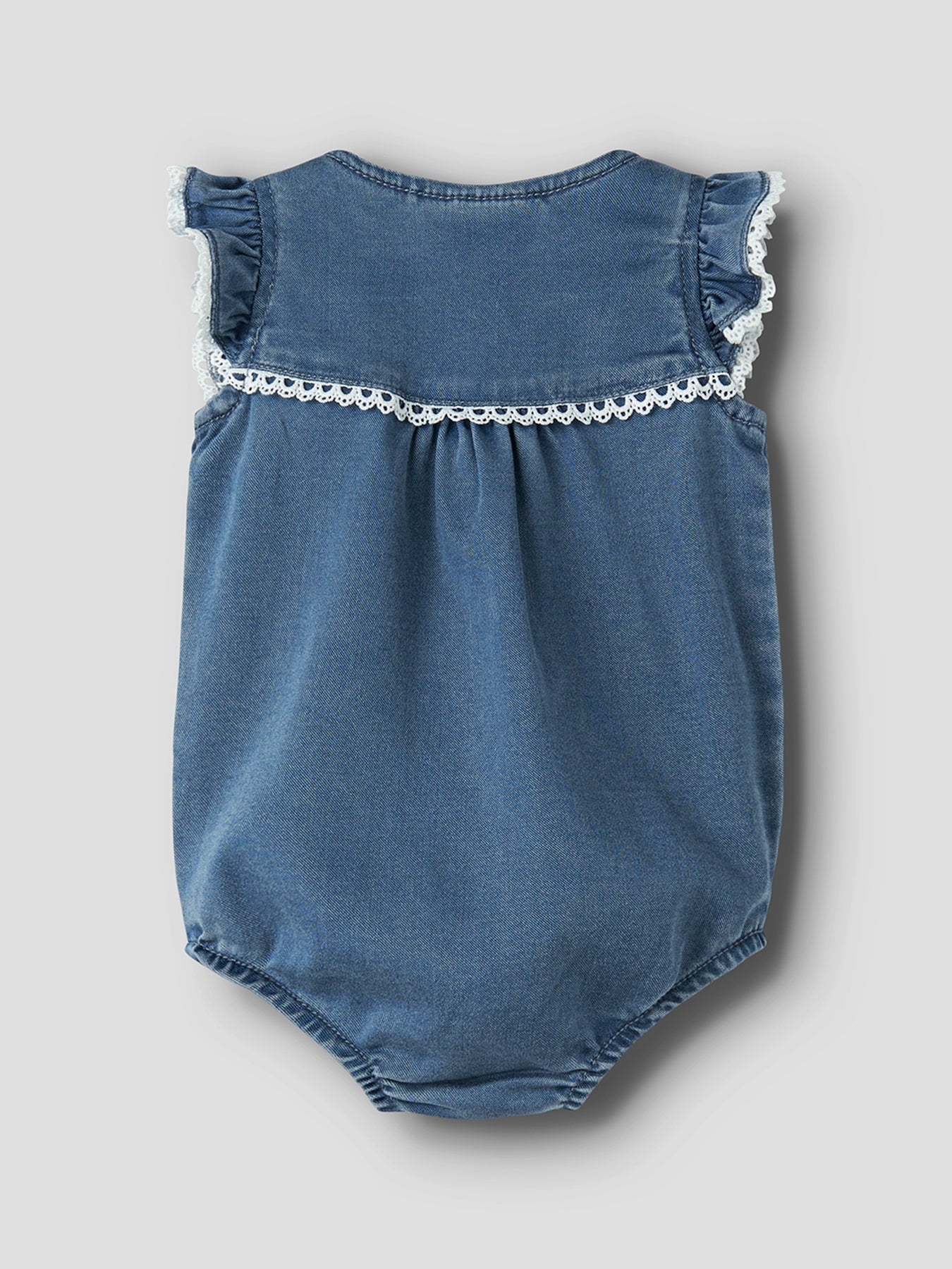 Baby Molly Denim Romper Blue