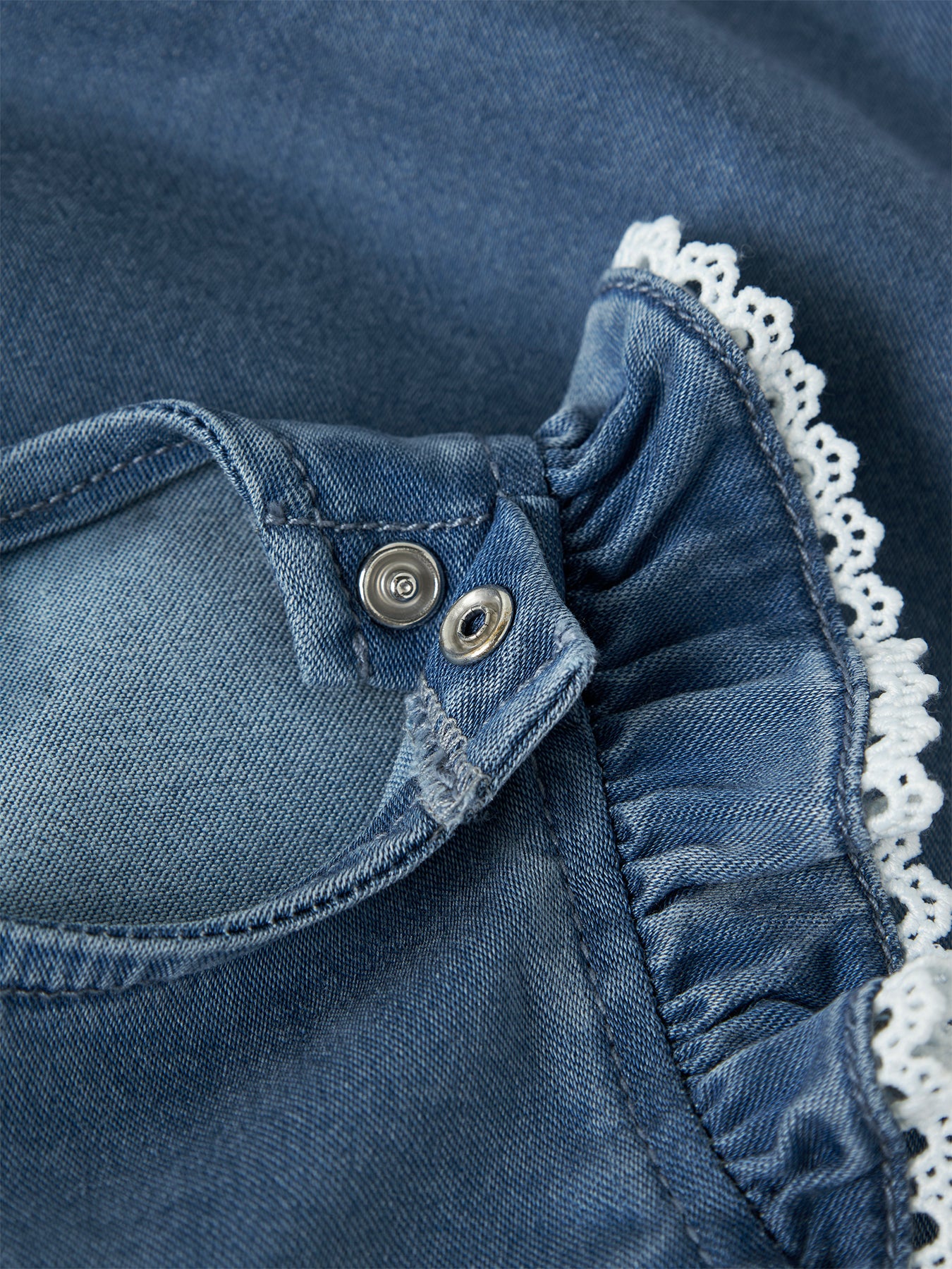 Baby Molly Denim Romper Blue