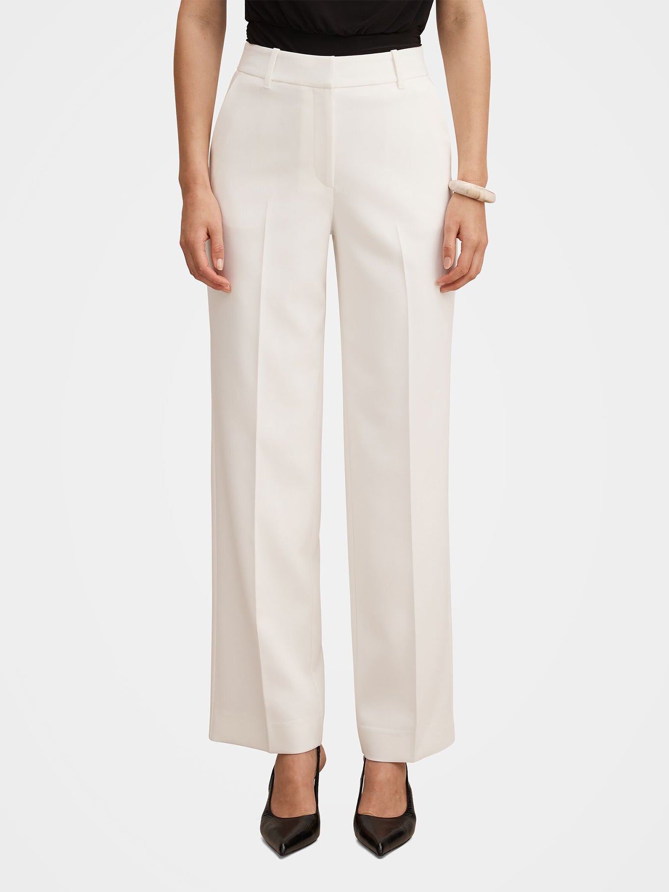 Ada Straight Leg Pants White