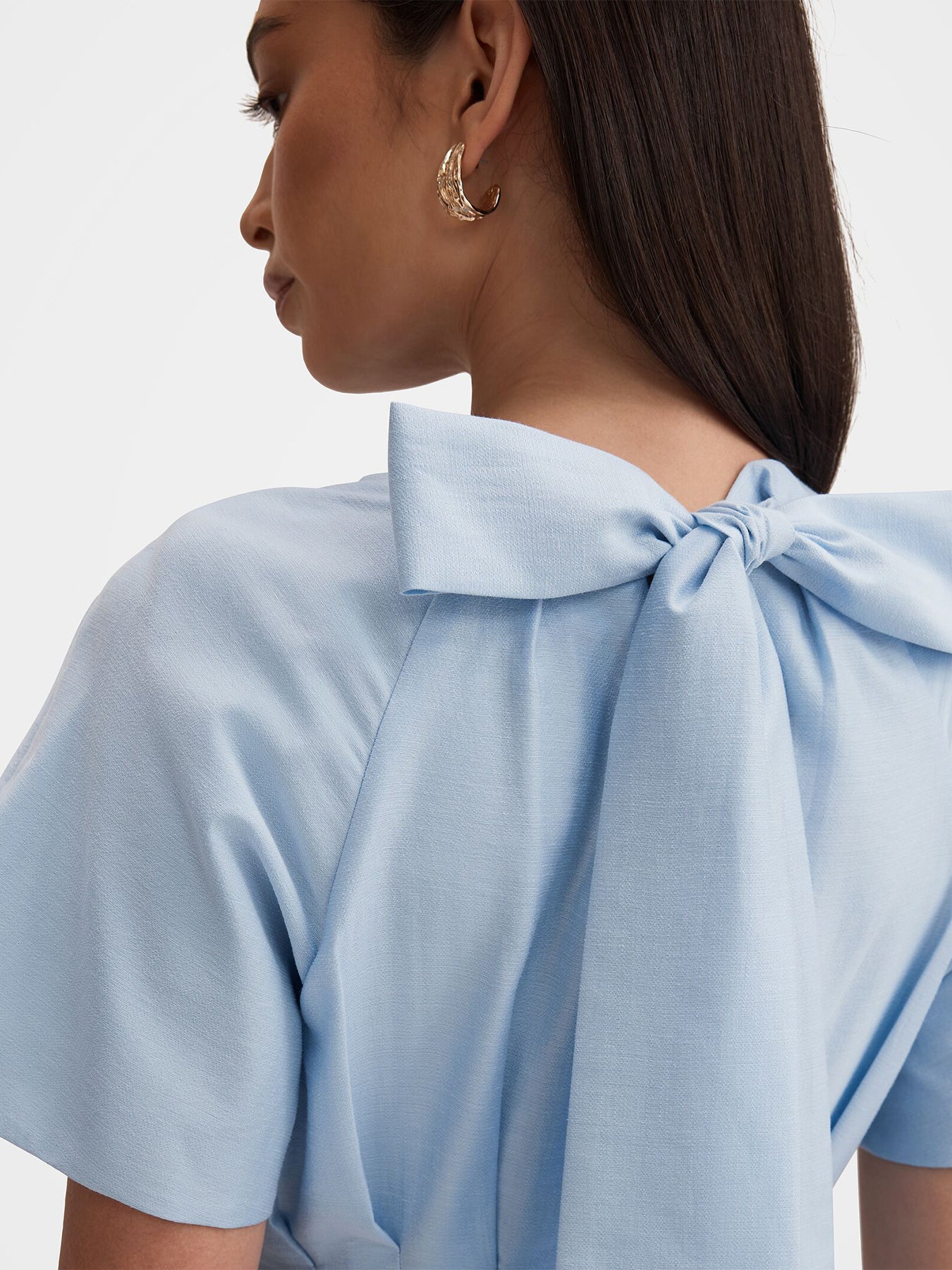 Everly Seam Detail Midi Dress Blue
