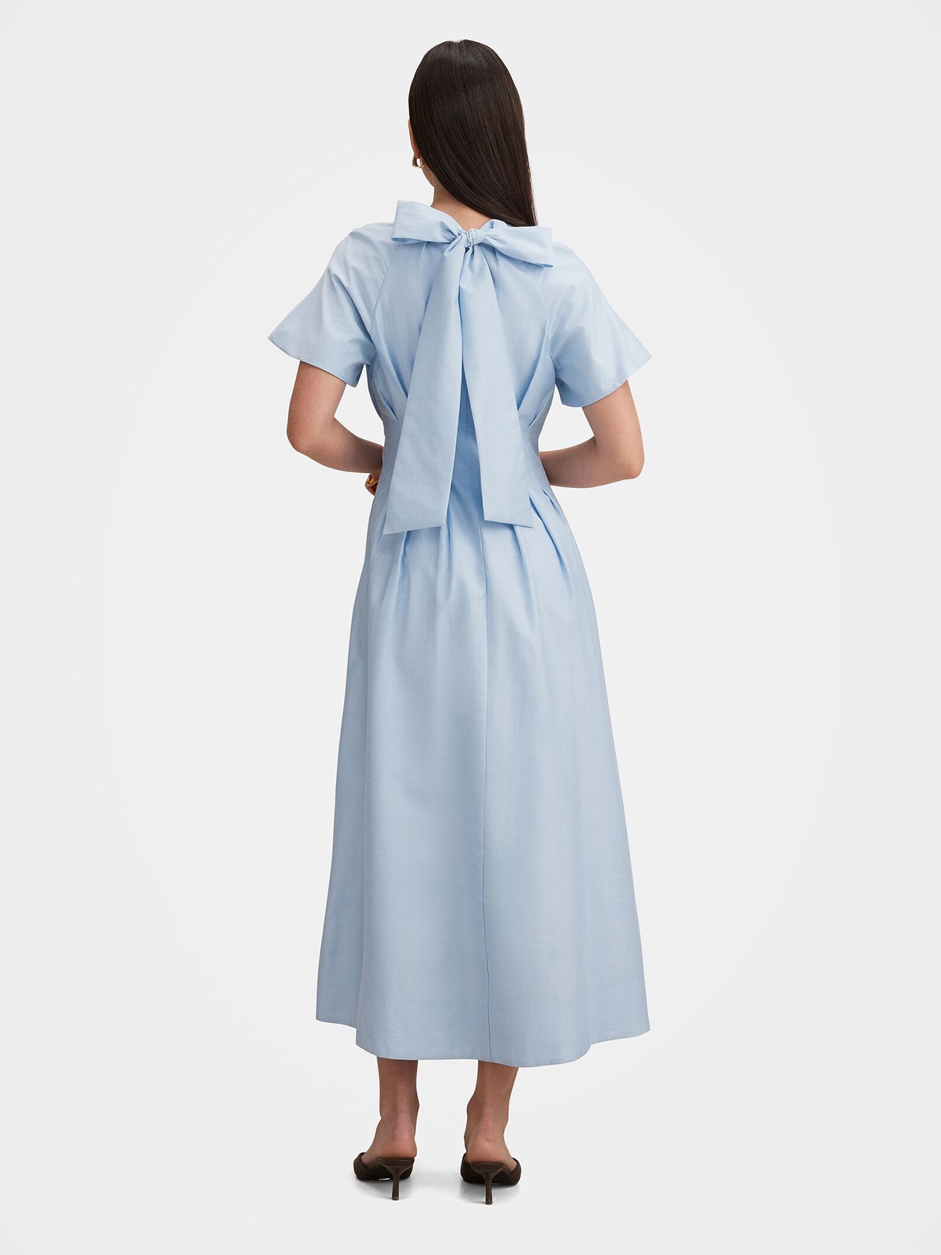 Everly Seam Detail Midi Dress Blue