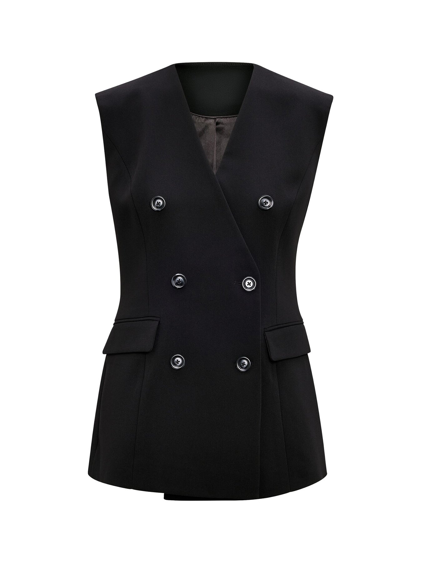 Myra Sleeveless Blazer Black