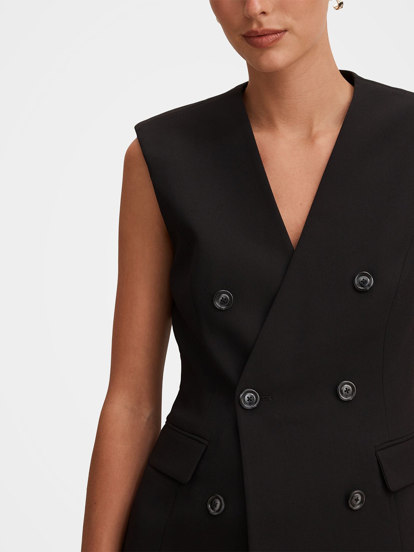 Myra Sleeveless Blazer Black