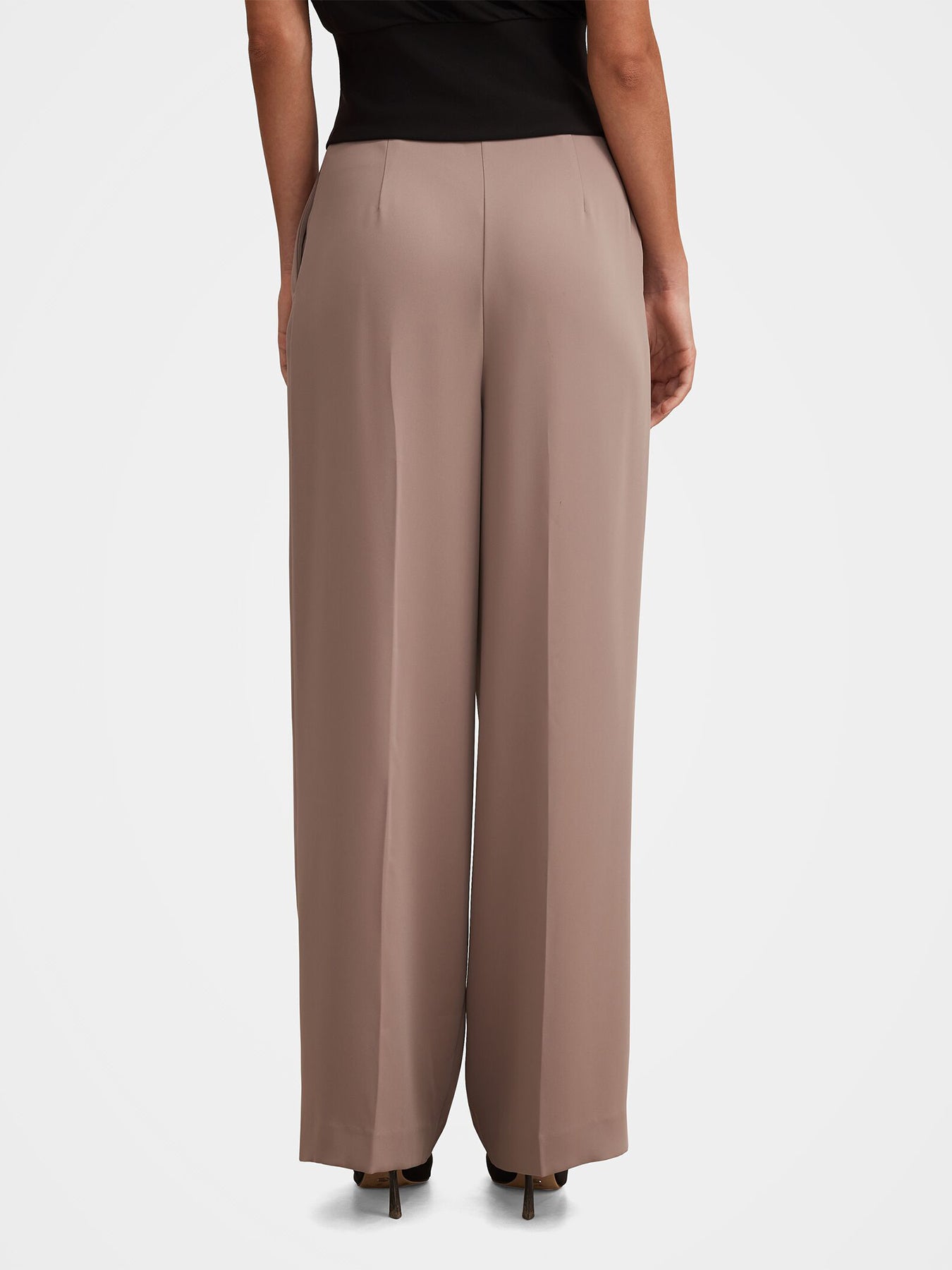 Julia Pleated Wide Leg Pants Brown