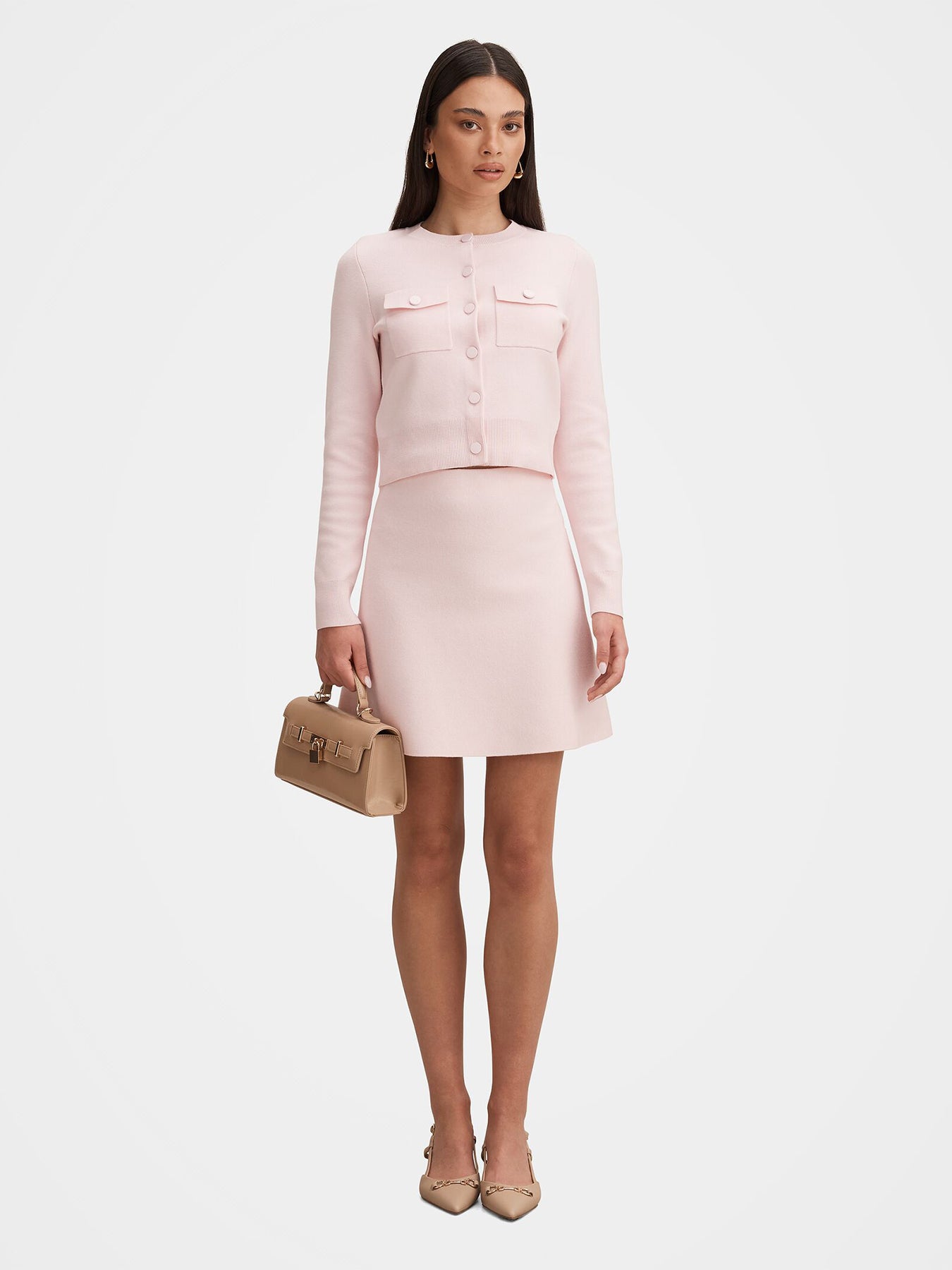 Aria Knitted Mini Skirt Pink