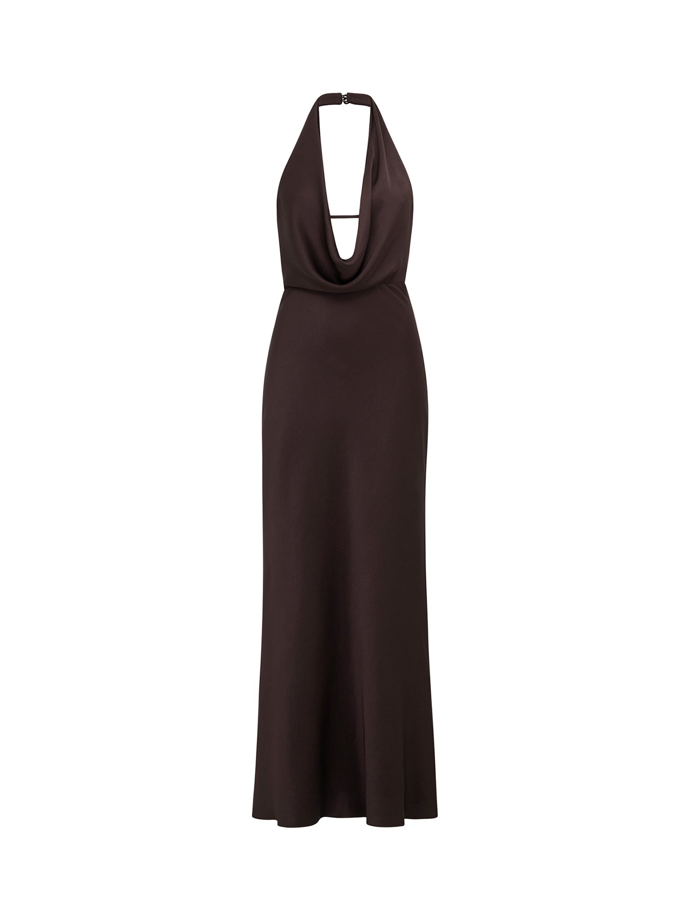 Becca Satin Halter Neck Gown Brown