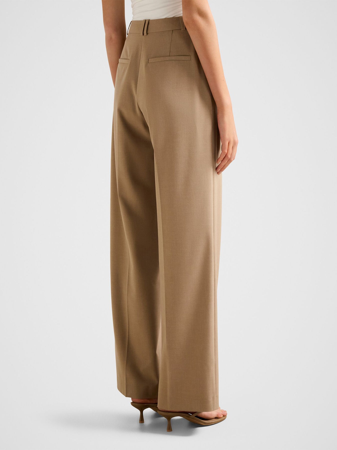 Sophia Wide Leg Trousers Beige