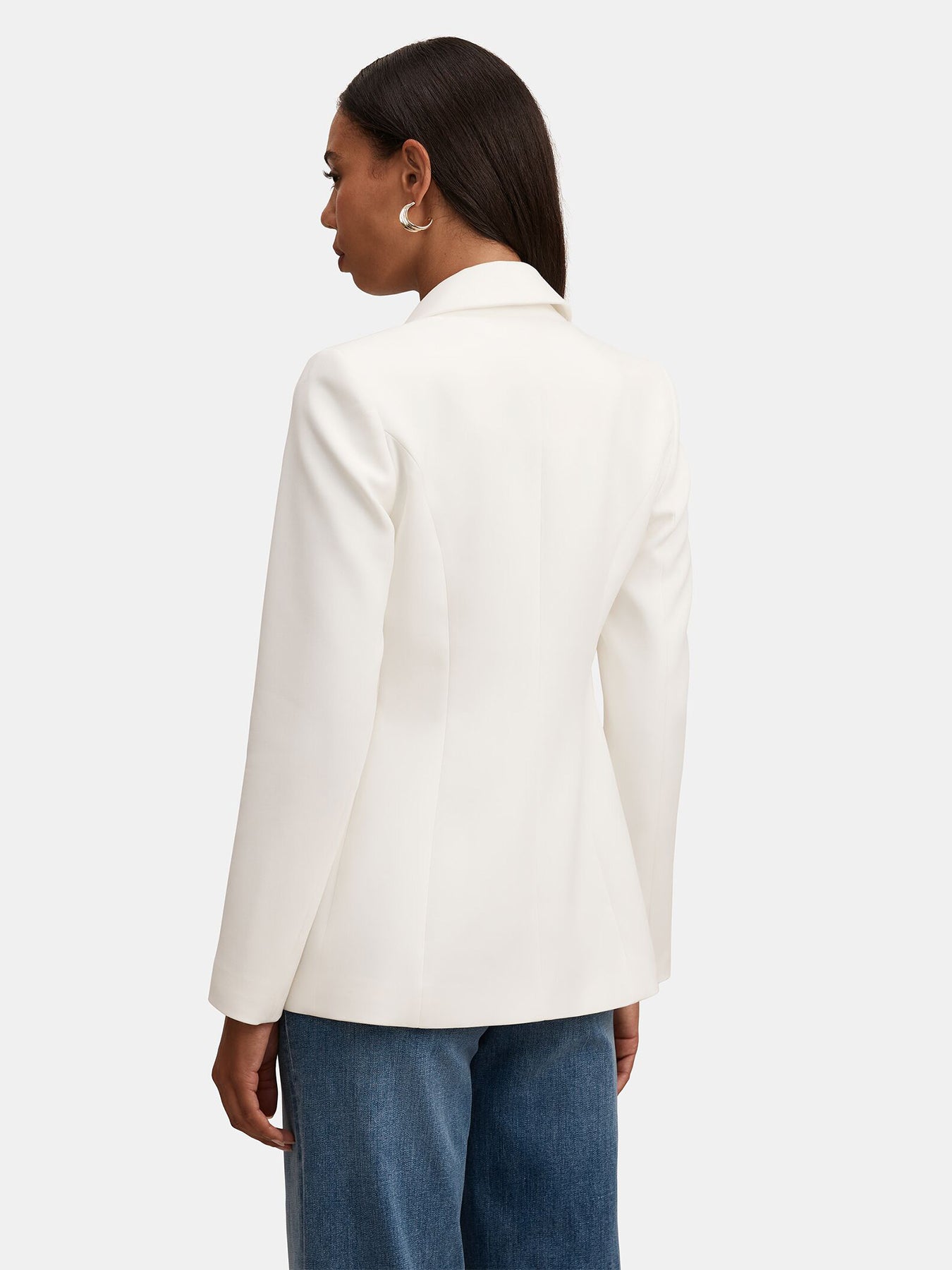 Trixie Gold Button Blazer White