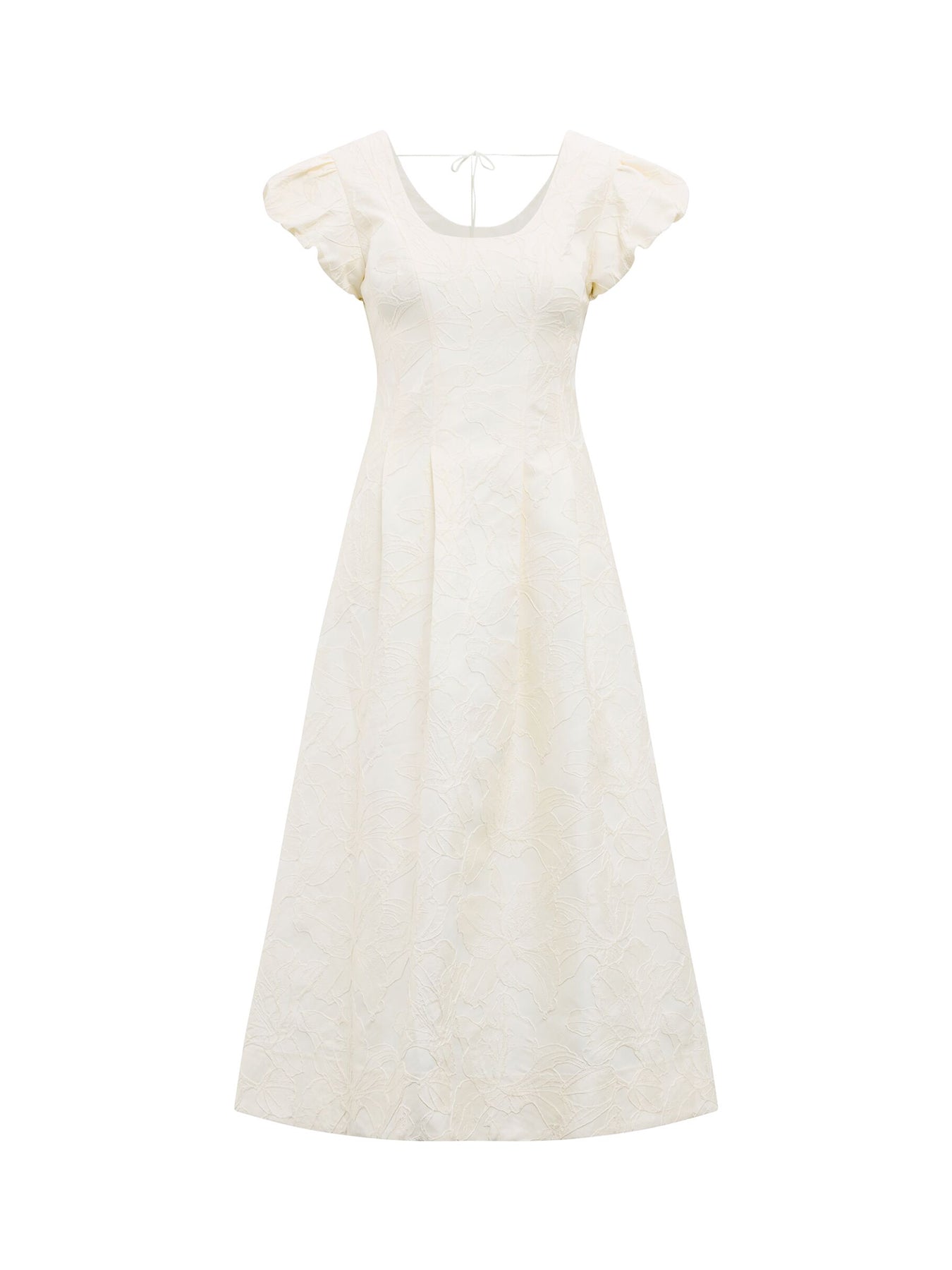 Lily Jacquard Midi Dress White