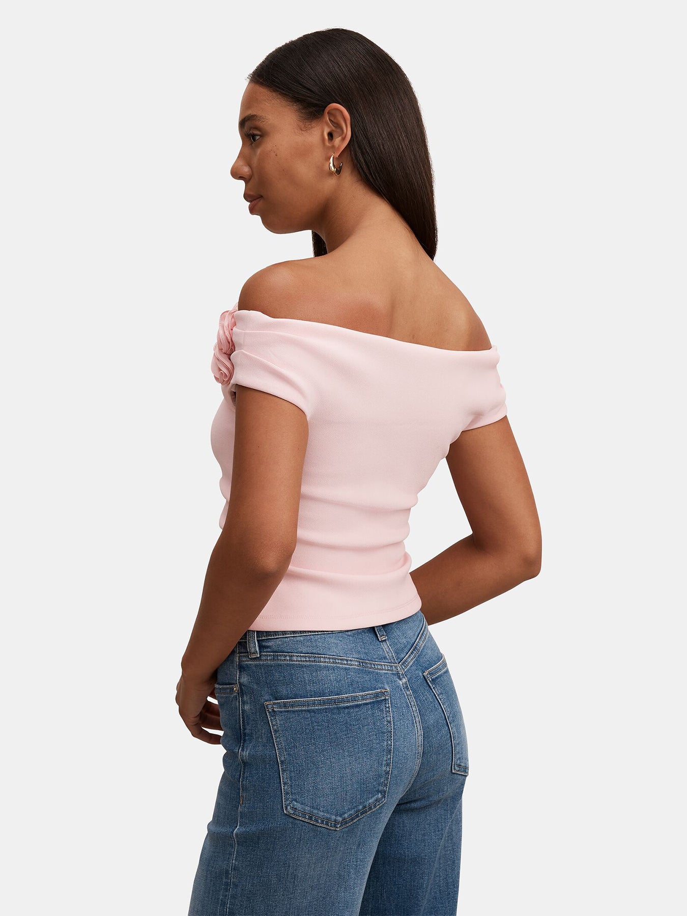 Cara Rosette Bardot Top Pink