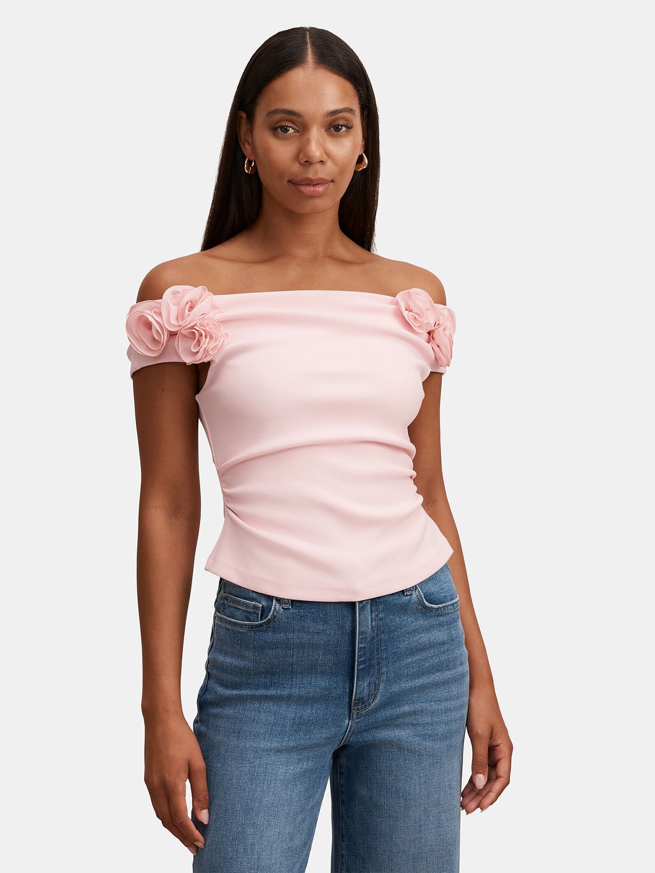 Cara Rosette Bardot Top Pink