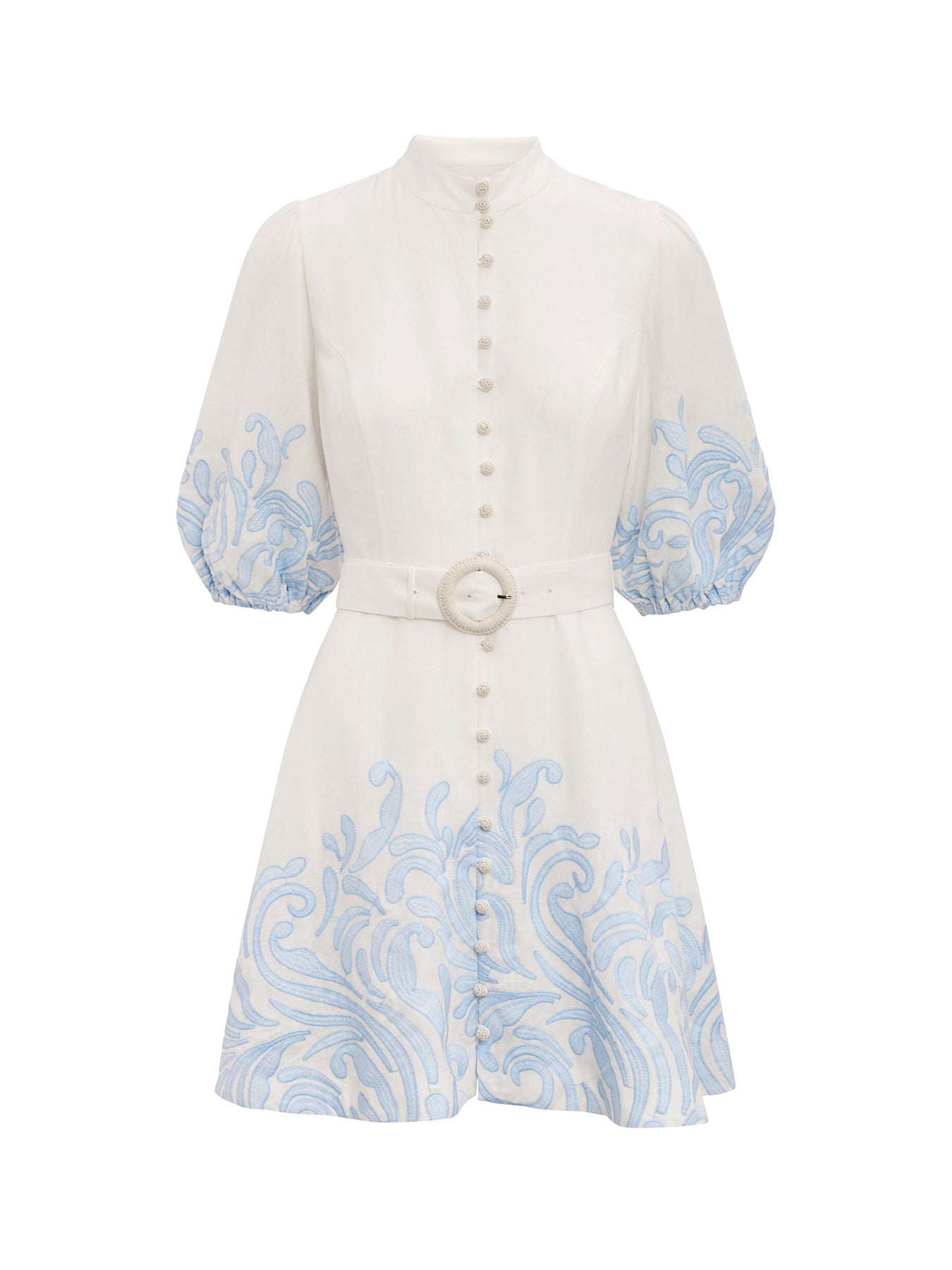 sachin and babi light blue dress Light Pink Floral Embroidered Mini Dress - All Dresses